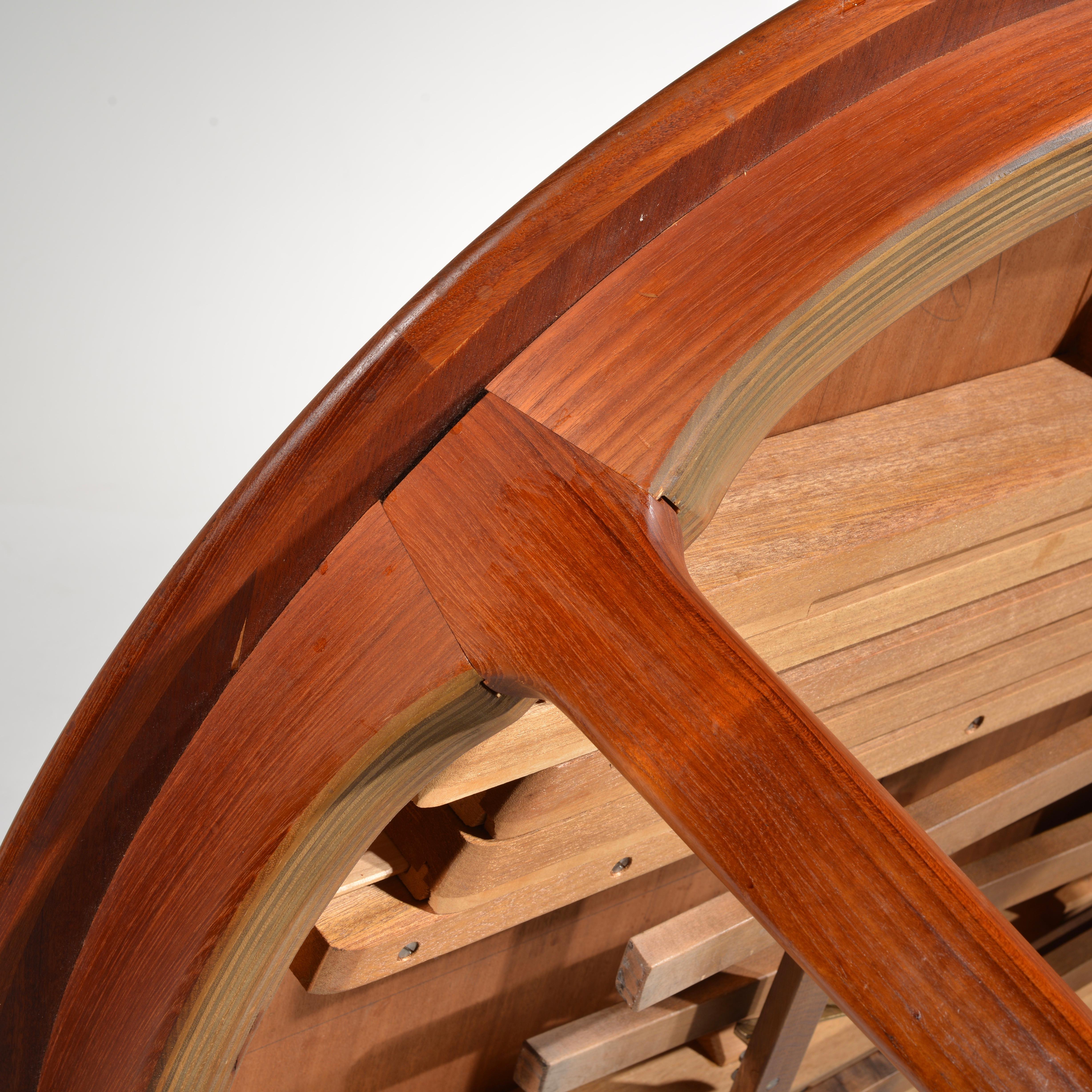 Extra Long Danish Teak Round Table with 4 Extensions by Henning Kjaernulf 8