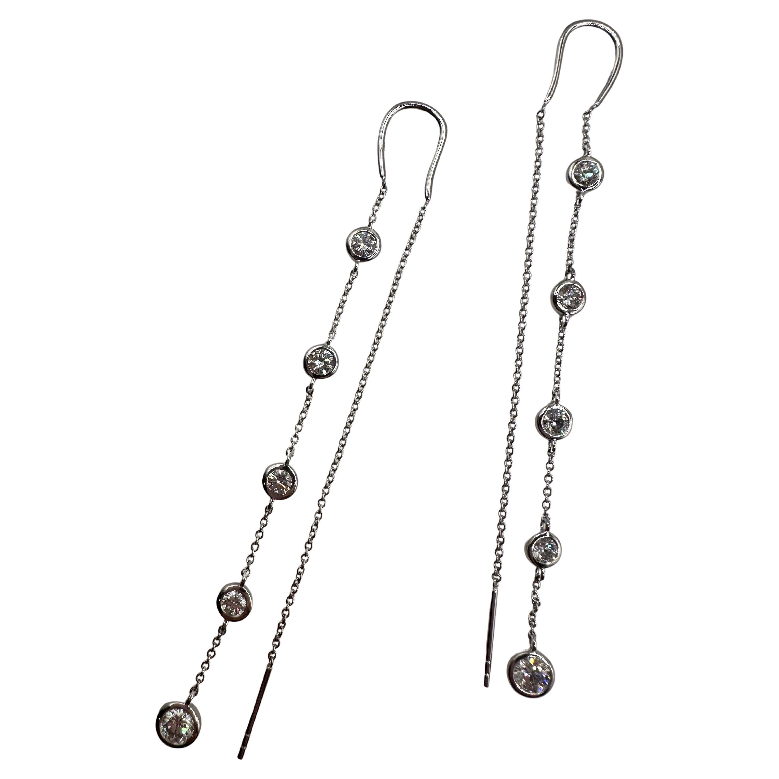 Extra long diamonds by the yard earrings 18KT gold