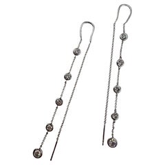 Extra long diamonds by the yard earrings 18KT gold
