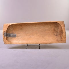 Extra Long Eastern European Wood Dough Bowl with Original Patch