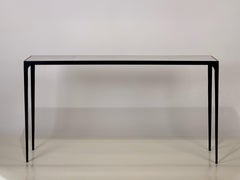 Extra-Long 'Esquisse' Blackened Iron and Goatskin Console by Design Frères