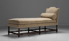 Extra Long French Daybed Newly Covered in Teddy Mohair,  France circa 1800
