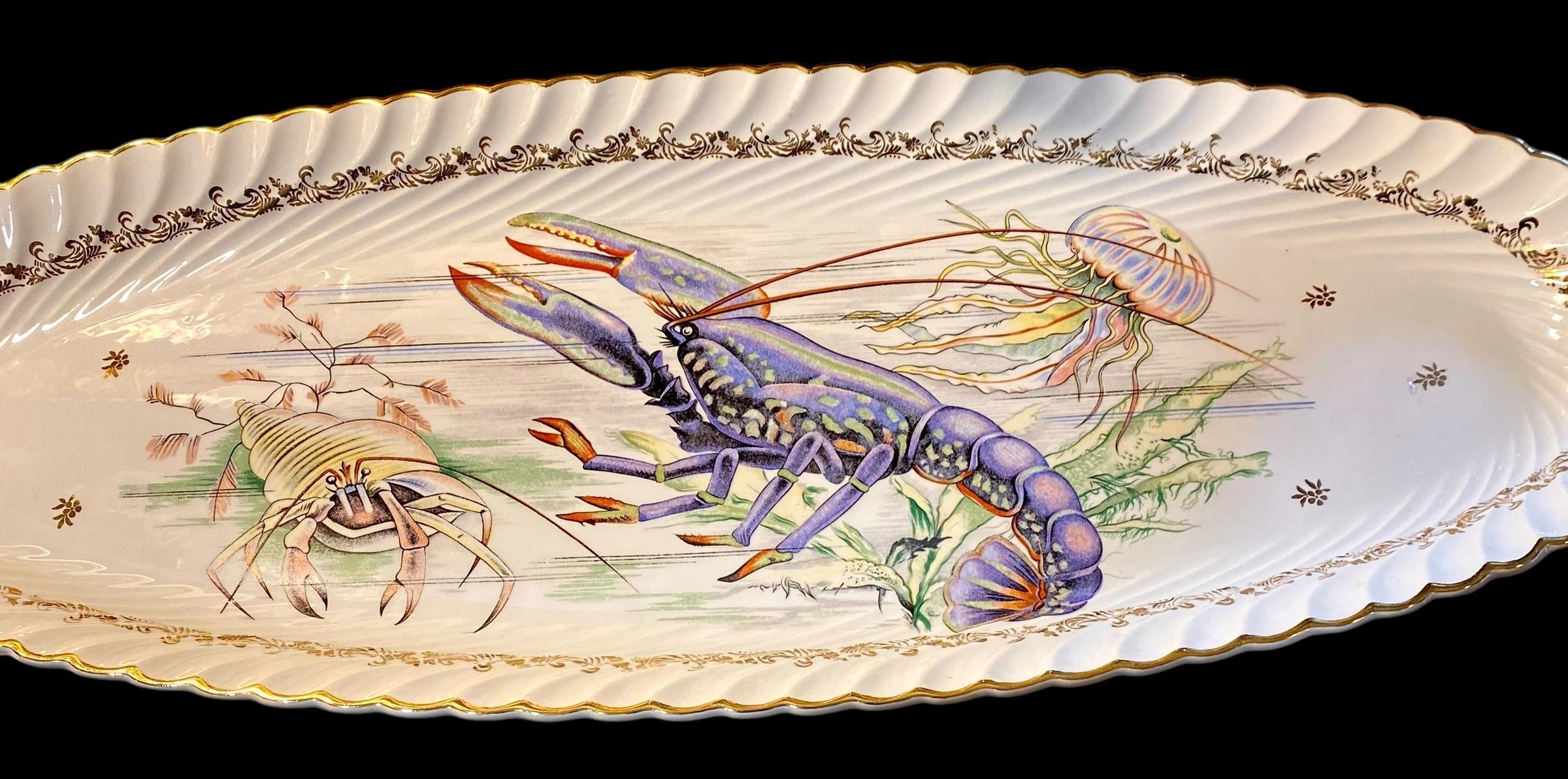 Bandeja de Porcelana Francesa Extra Larga para Servir Marisco. Porcelana francesa en venta 5