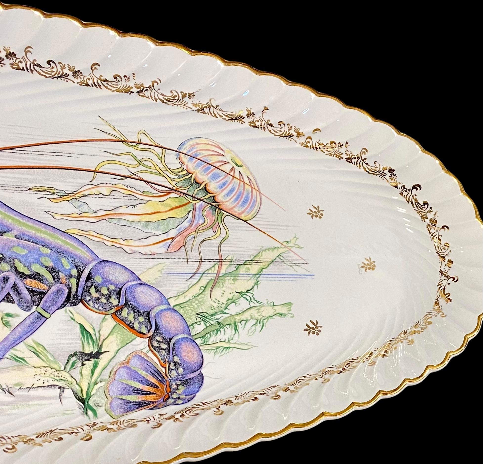 Bandeja de Porcelana Francesa Extra Larga para Servir Marisco. Porcelana francesa en venta 1