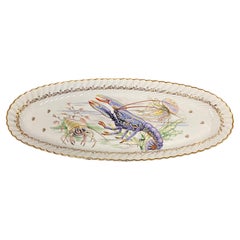 Bandeja de Porcelana Francesa Extra Larga para Servir Marisco. Porcelana francesa