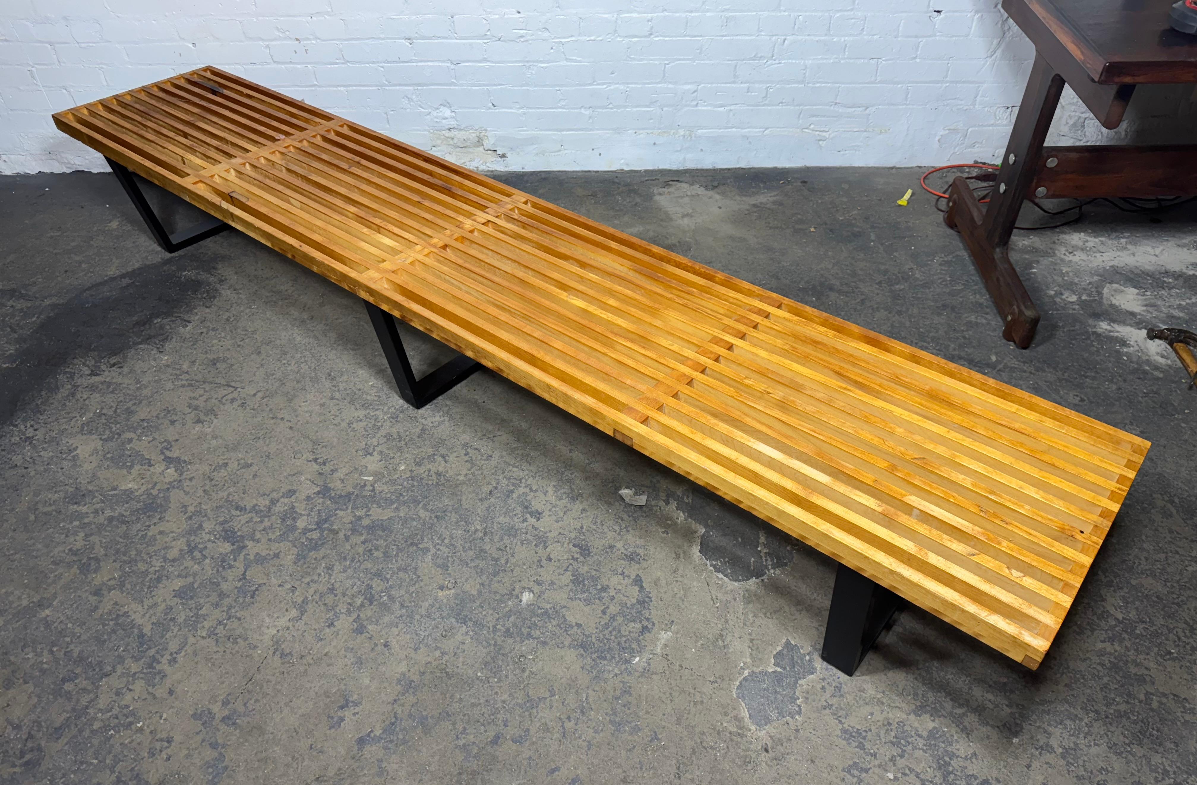 Extra Long George Nelson Platform Bench by Herman Miller, early 1950's For Sale 4