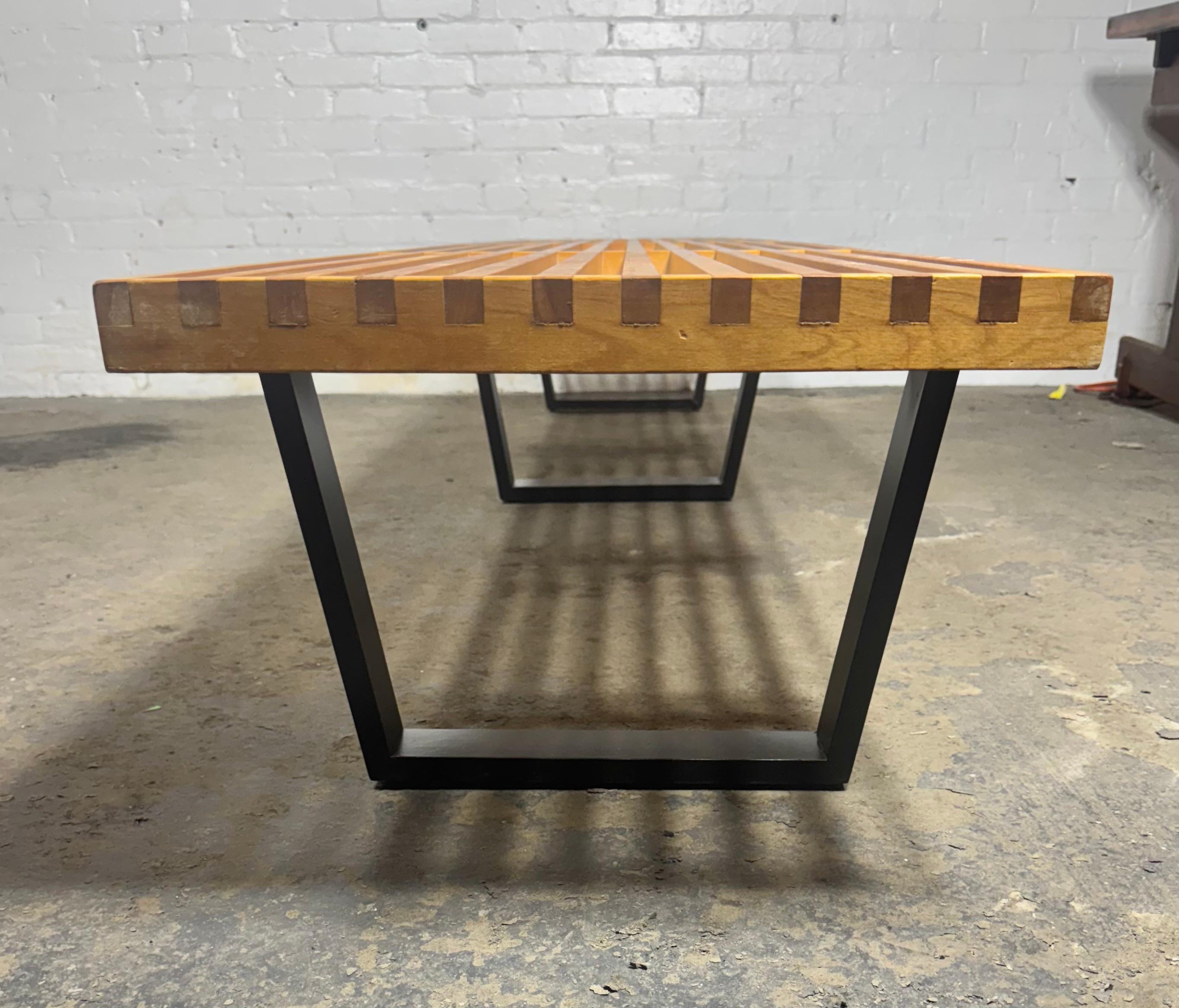 American Extra Long George Nelson Platform Bench by Herman Miller, early 1950's For Sale