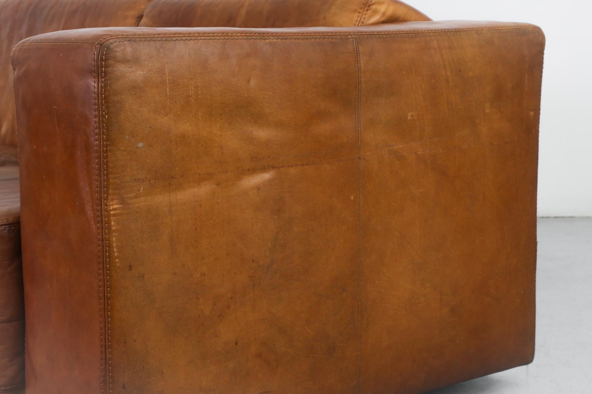 Extra Long Gerard van den Berg Style Cognac Leather Sofa by Topform 6