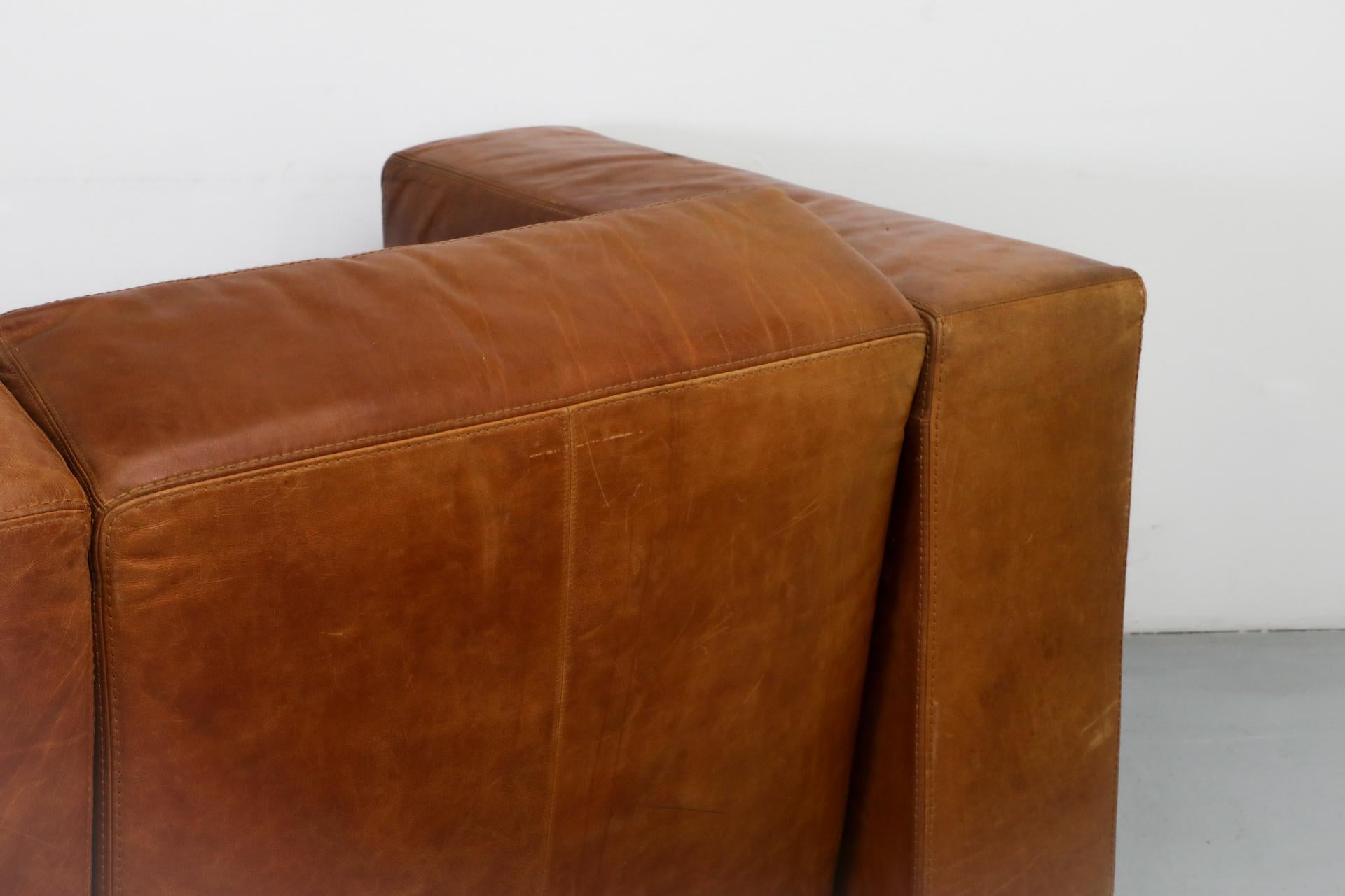 Extra Long Gerard van den Berg Style Cognac Leather Sofa by Topform 8