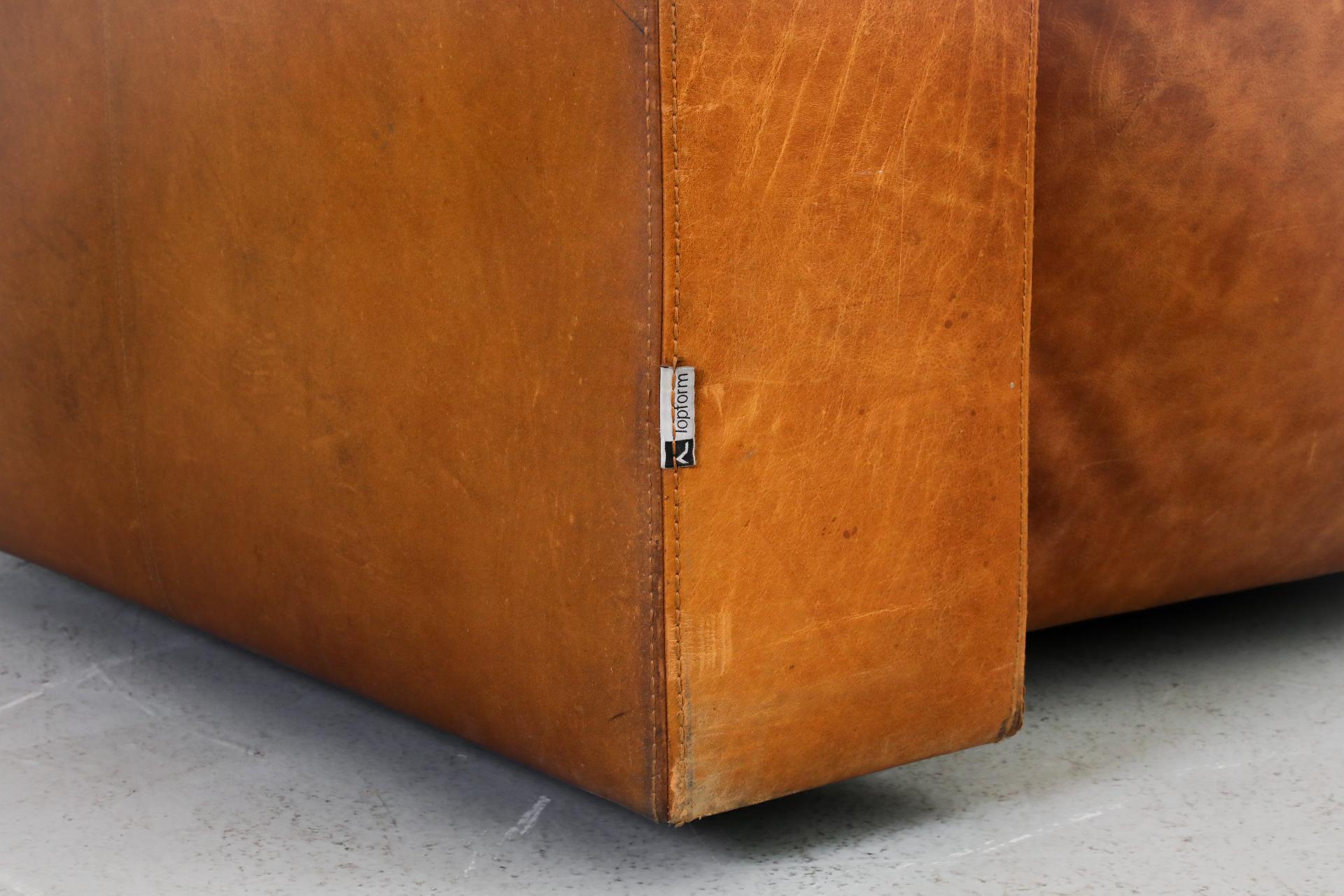 Extra Long Gerard van den Berg Style Cognac Leather Sofa by Topform 9