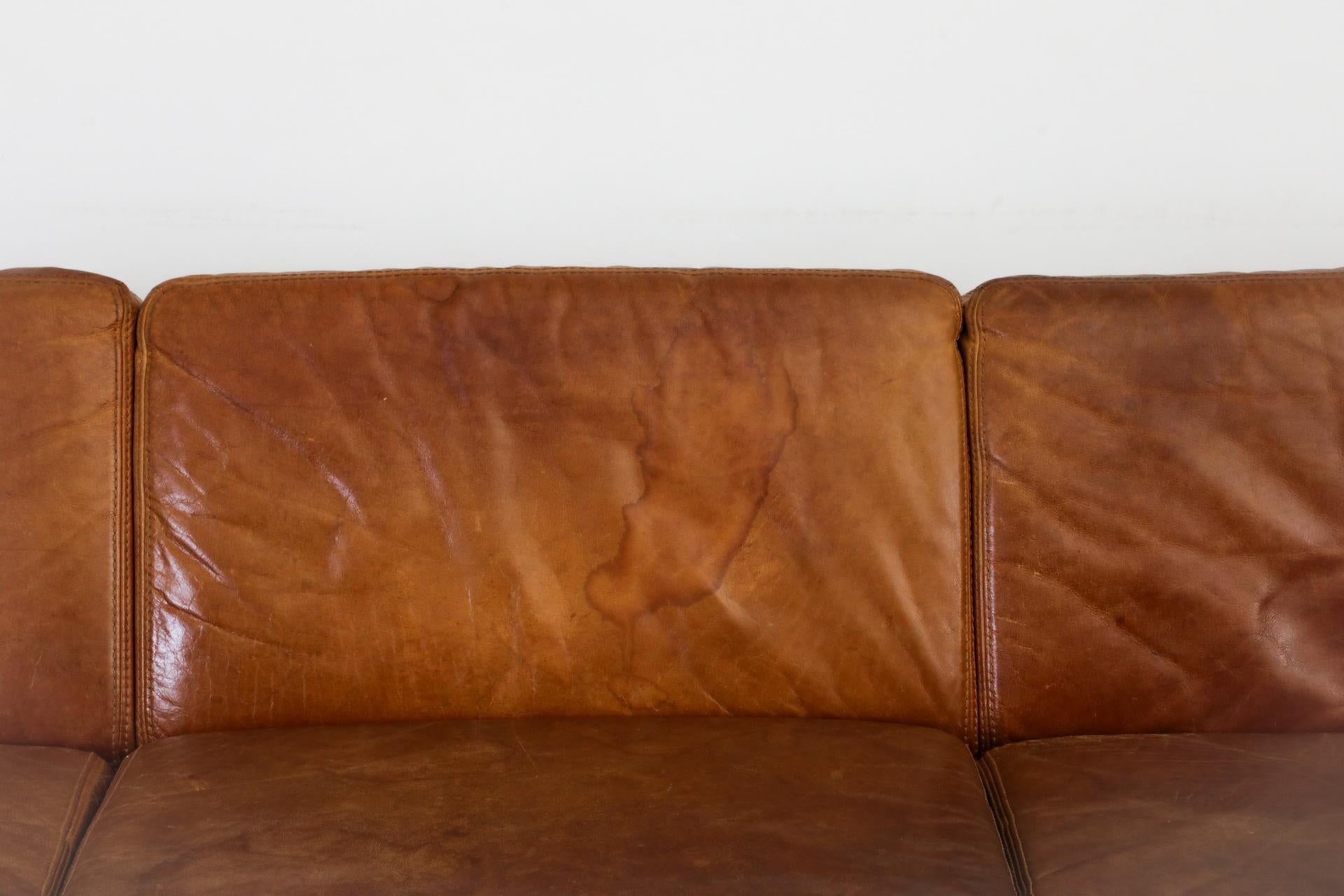 Extra Long Gerard van den Berg Style Cognac Leather Sofa by Topform 13