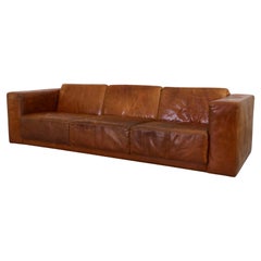 Extra Long Gerard van den Berg Style Cognac Leather Sofa by Topform