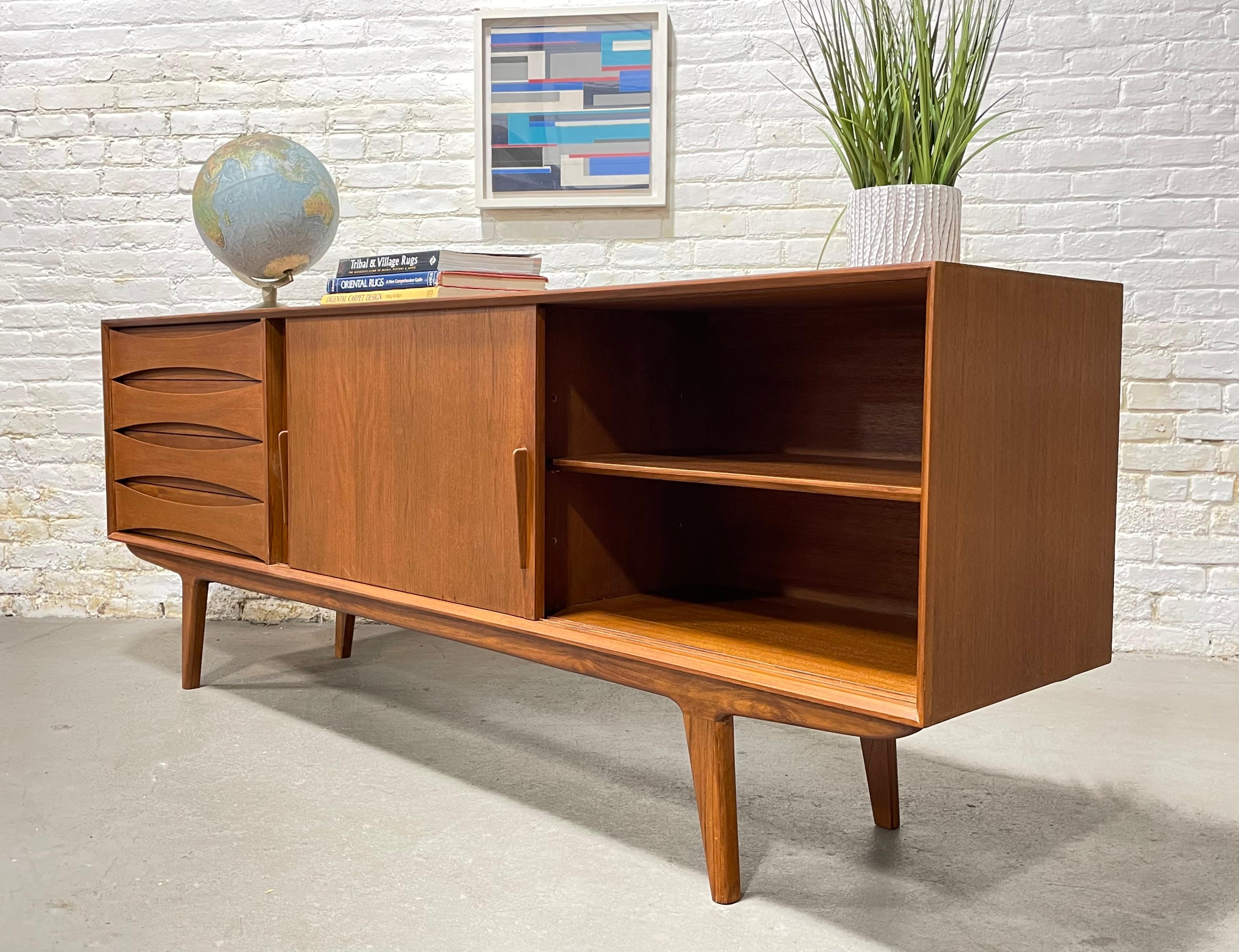 Mid-Century Modern Extra LONG + Handsome Mid Century Modern styled Teak CREDENZA / Sideboard  For Sale