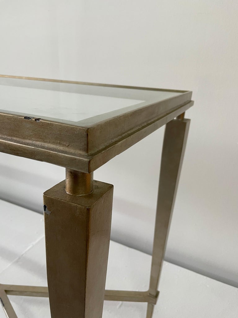 Extra Long Heavy French Gilded Steel Console Table For Sale 3