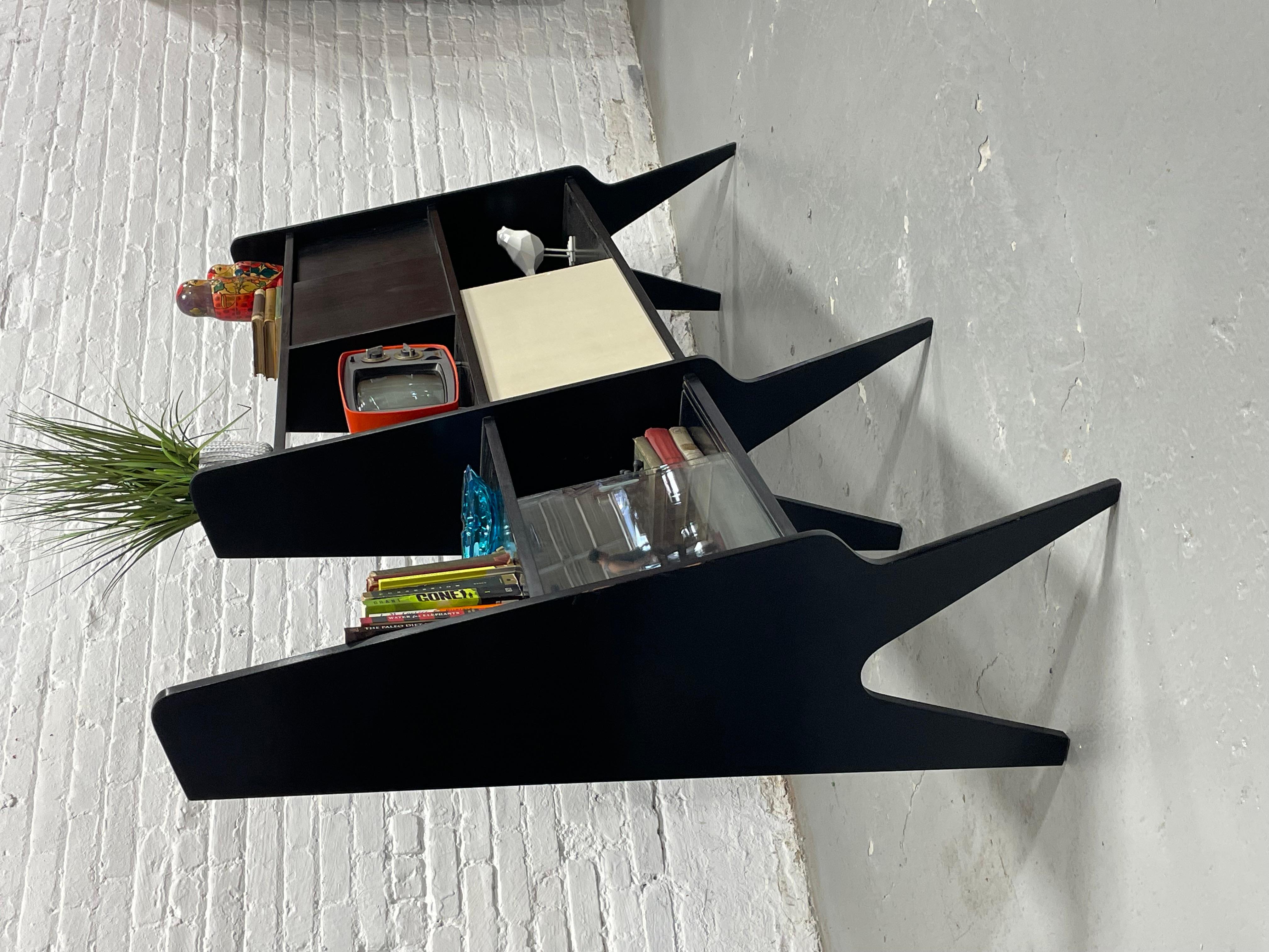 Extra Long Italian Mid-Century Modern Wall Unit + Bar, c. 1960s, Gil Ponti style For Sale 4