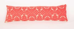 Extra Long Lumbar Red Pillowcasse, Eastern Europe, Mid 20th C