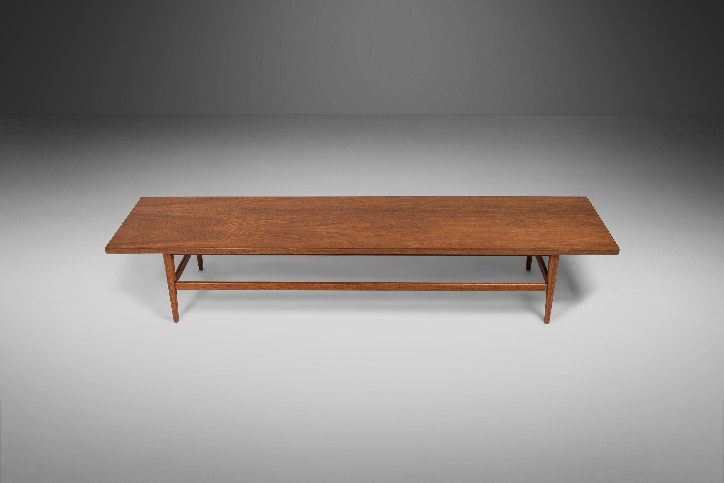 Extra Long Mid-Century Modern Coffee Table / Bench in Walnut, c. 1960's For Sale 5