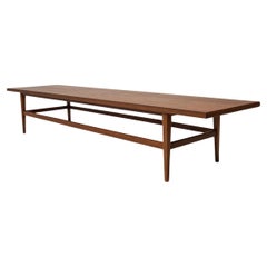 Extra Long Mid-Century Modern Coffee Table / Bench in Walnut, c. 1960's
