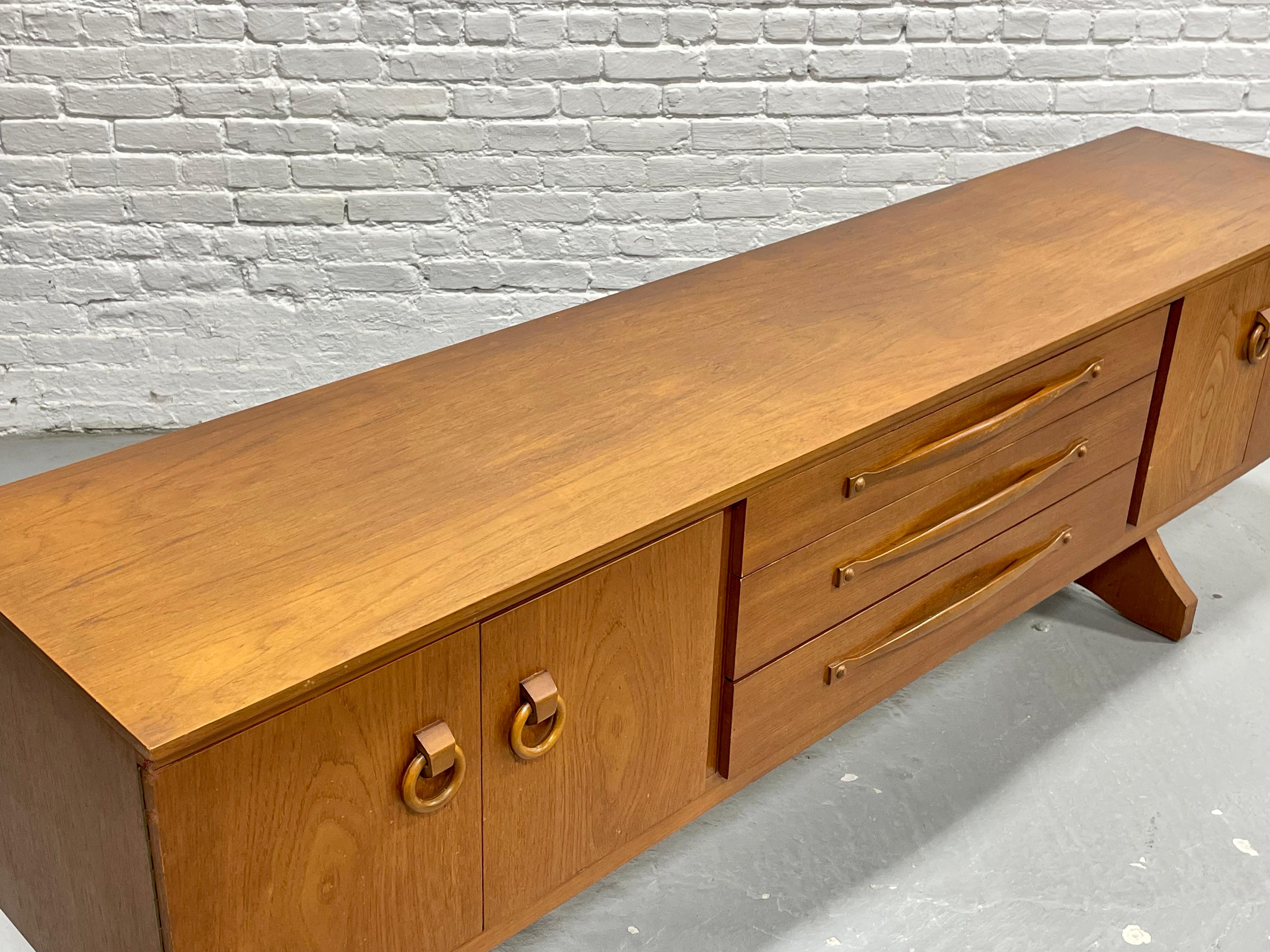 Extra LONG Mid Century Modern Danish Teak CREDENZA / Media Stand, c. 1960's For Sale 2