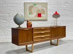 EXTRA LONG Mid Century Modern Danish Teak Square Leg CREDENZA, c. 1960'S