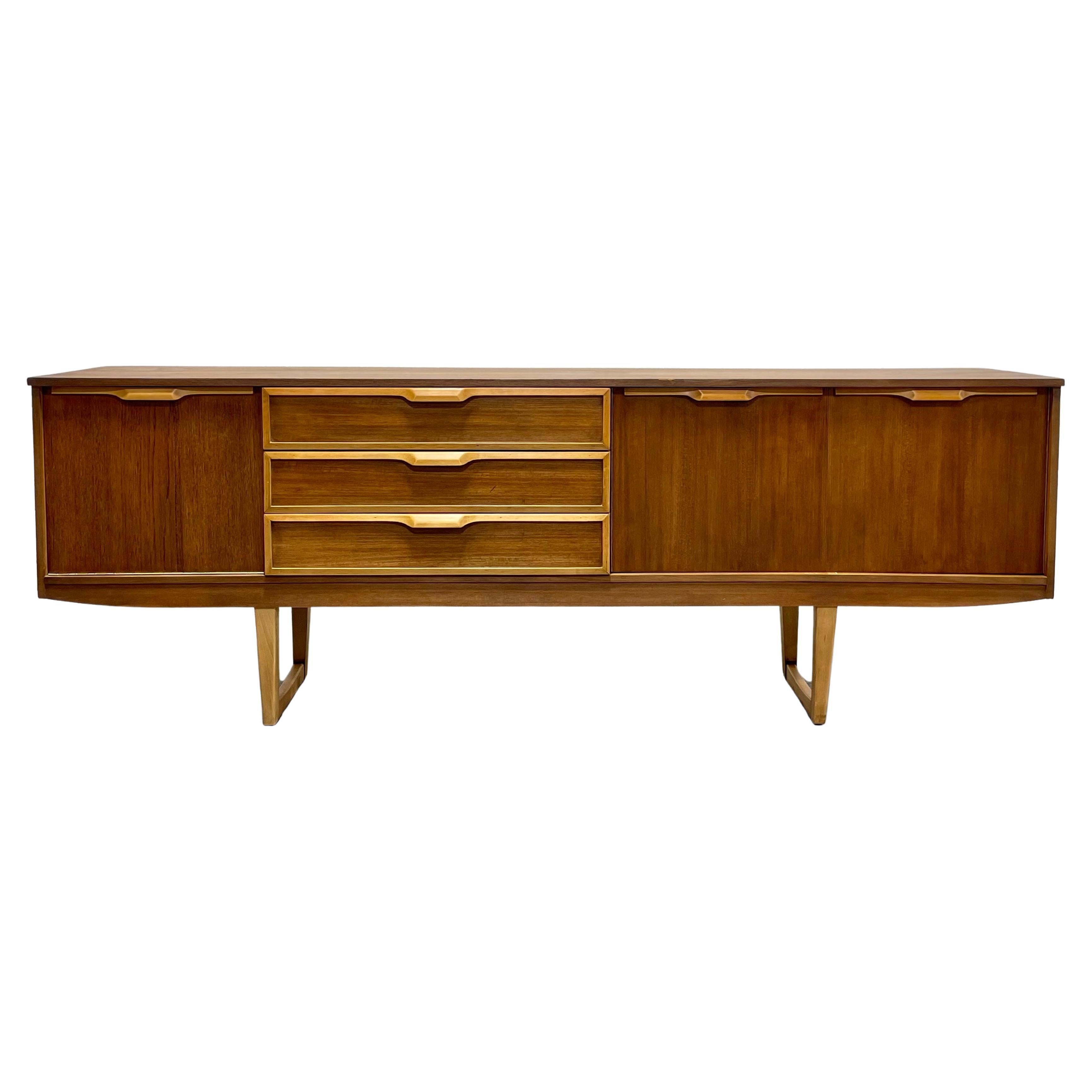EXTRA LONG Mid Century Modern Danish Teak Square Leg CREDENZA, 1960 ca.