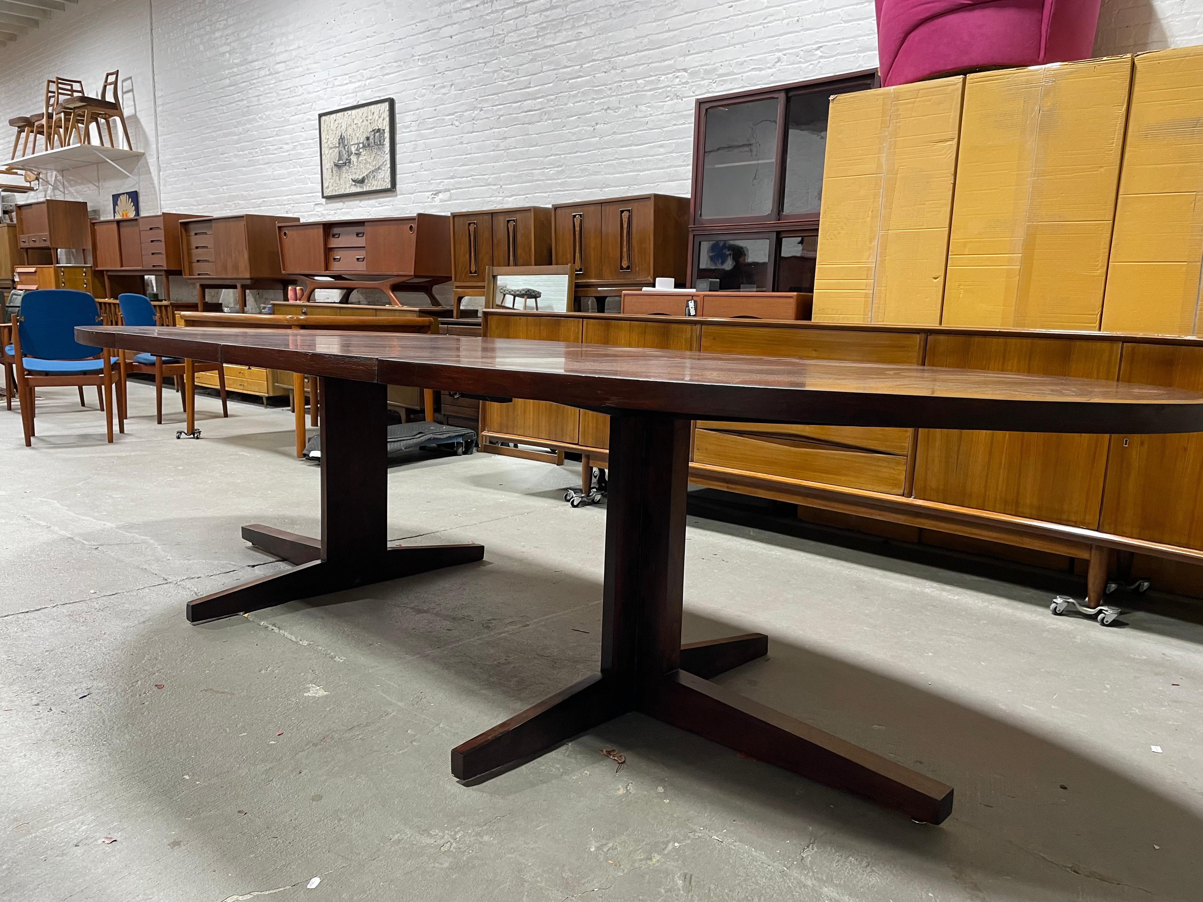 Rosewood Extra LONG Mid Century Modern ROSEWOOD DINING Table by John Mortensen, c. 1960s