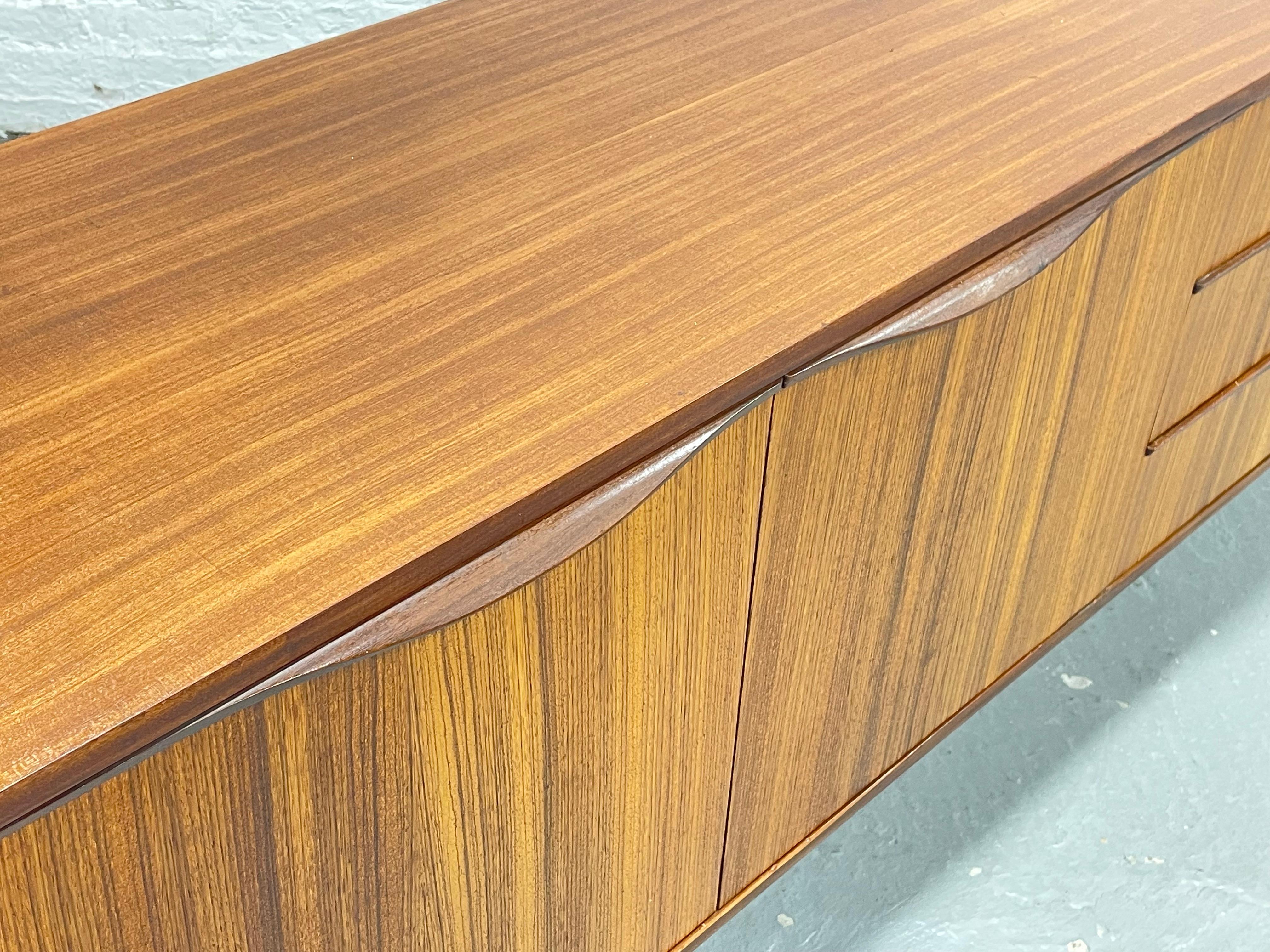 Extra Long Mid Century Modern TEAK CREDENZA by A.H. McIntosh, Scotland For Sale 6
