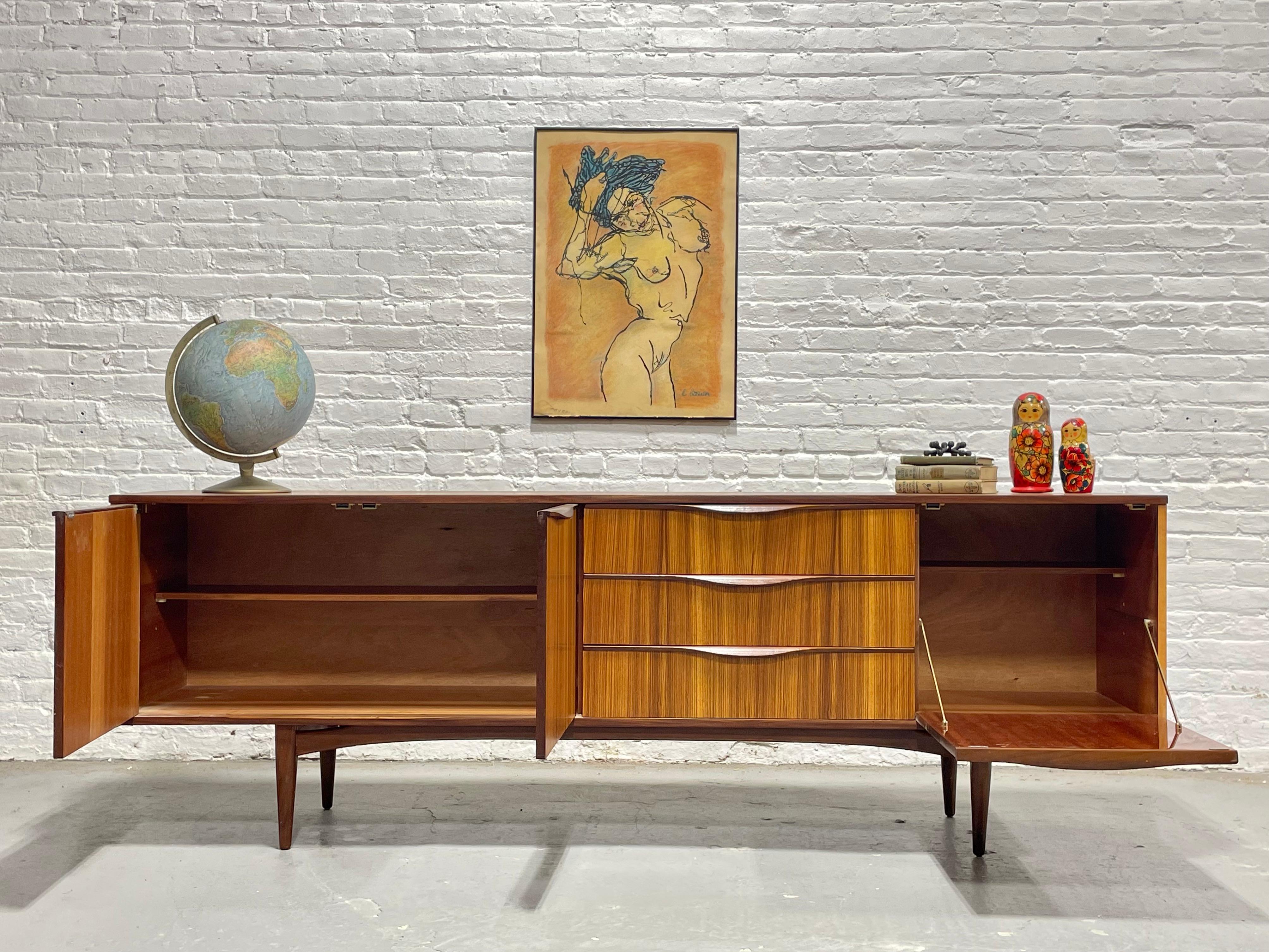 Extra Long Mid Century Modern TEAK CREDENZA by A.H. McIntosh, Scotland In Good Condition For Sale In Weehawken, NJ