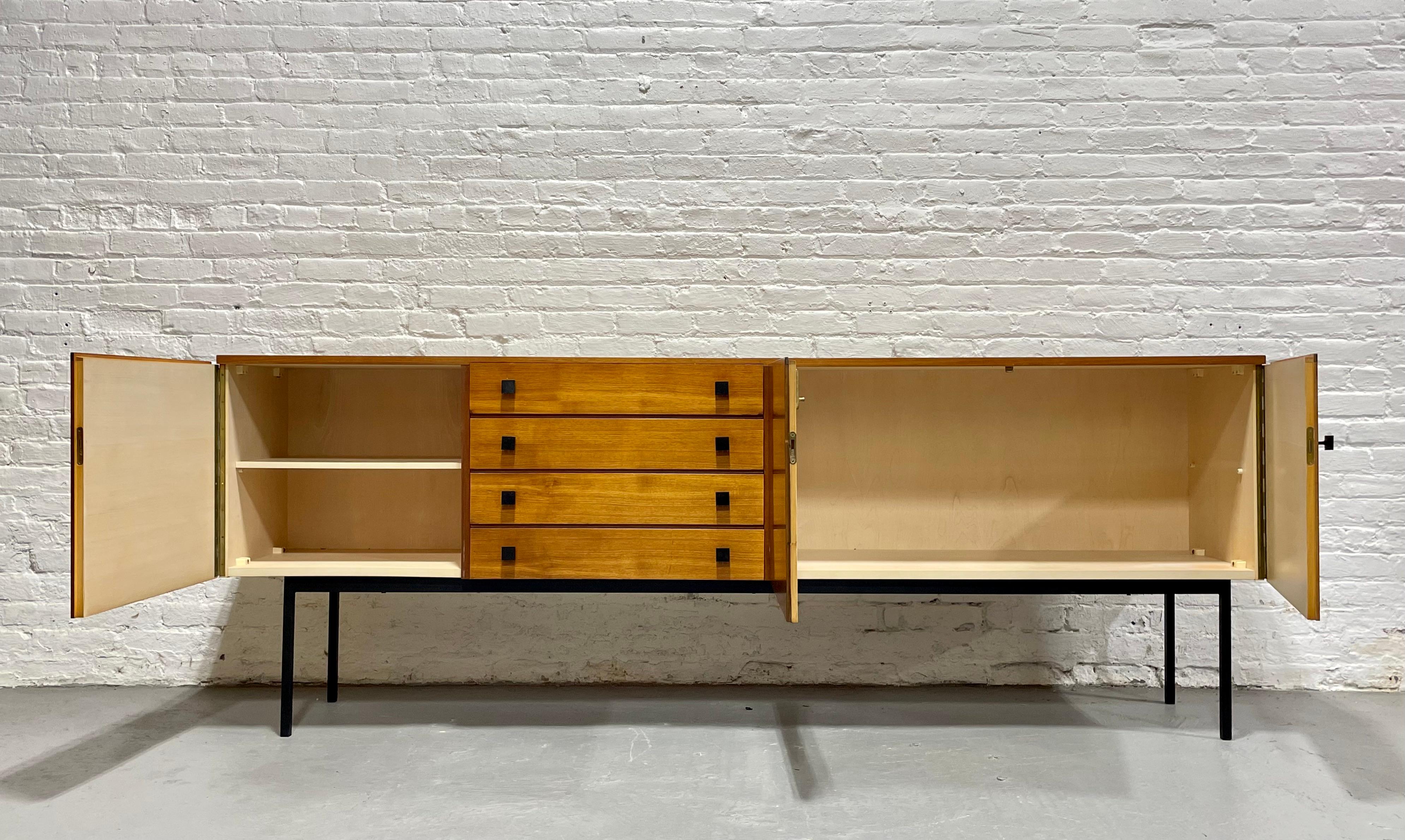 Extra Long Mid Century MODERN Teak CREDENZA / Sideboard, c. 1960s In Good Condition In Weehawken, NJ