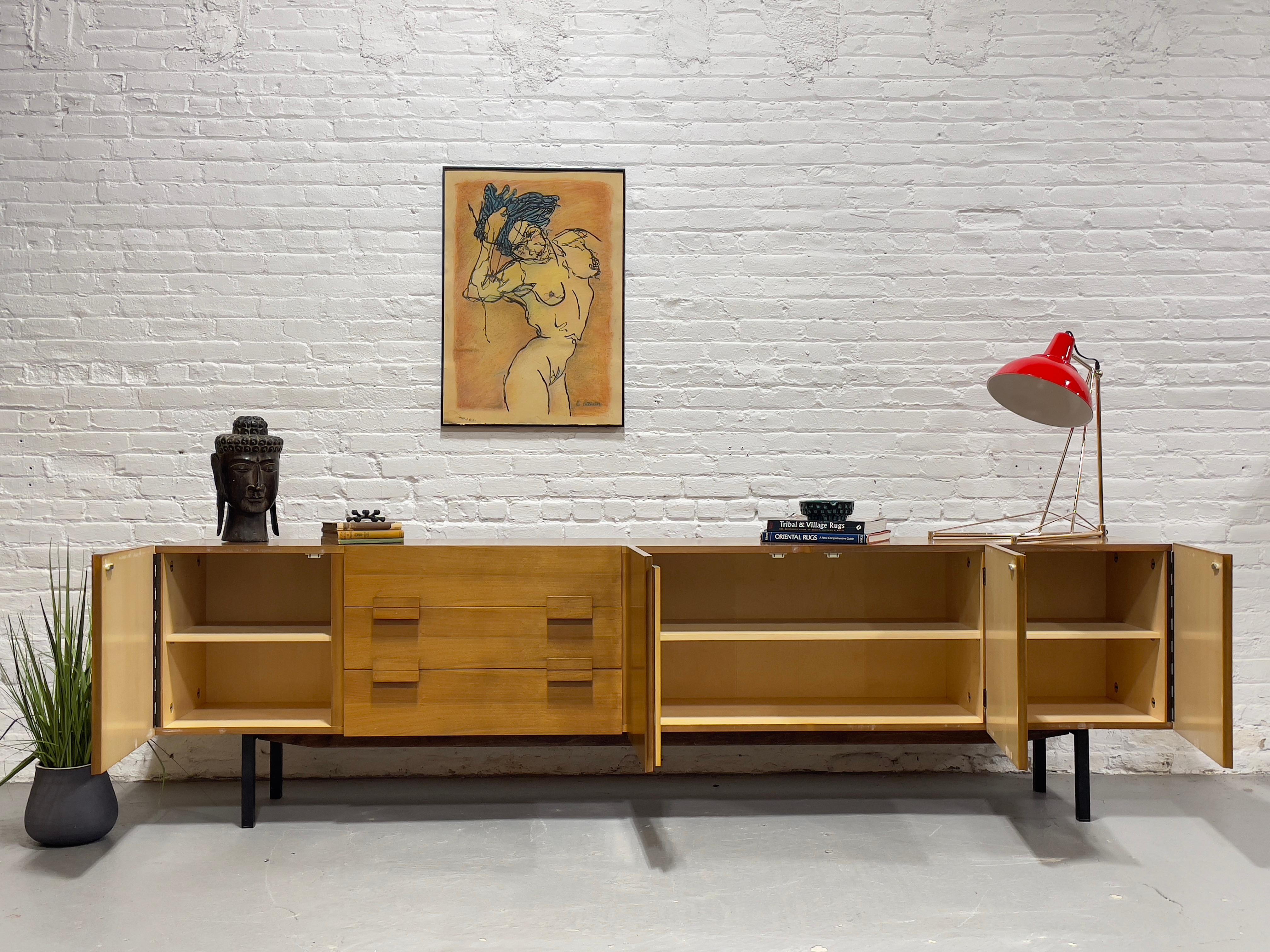 Mid-20th Century EXTRA LONG Mid Century Modern Teak CREDENZA / Sideboard, c. 1960s For Sale