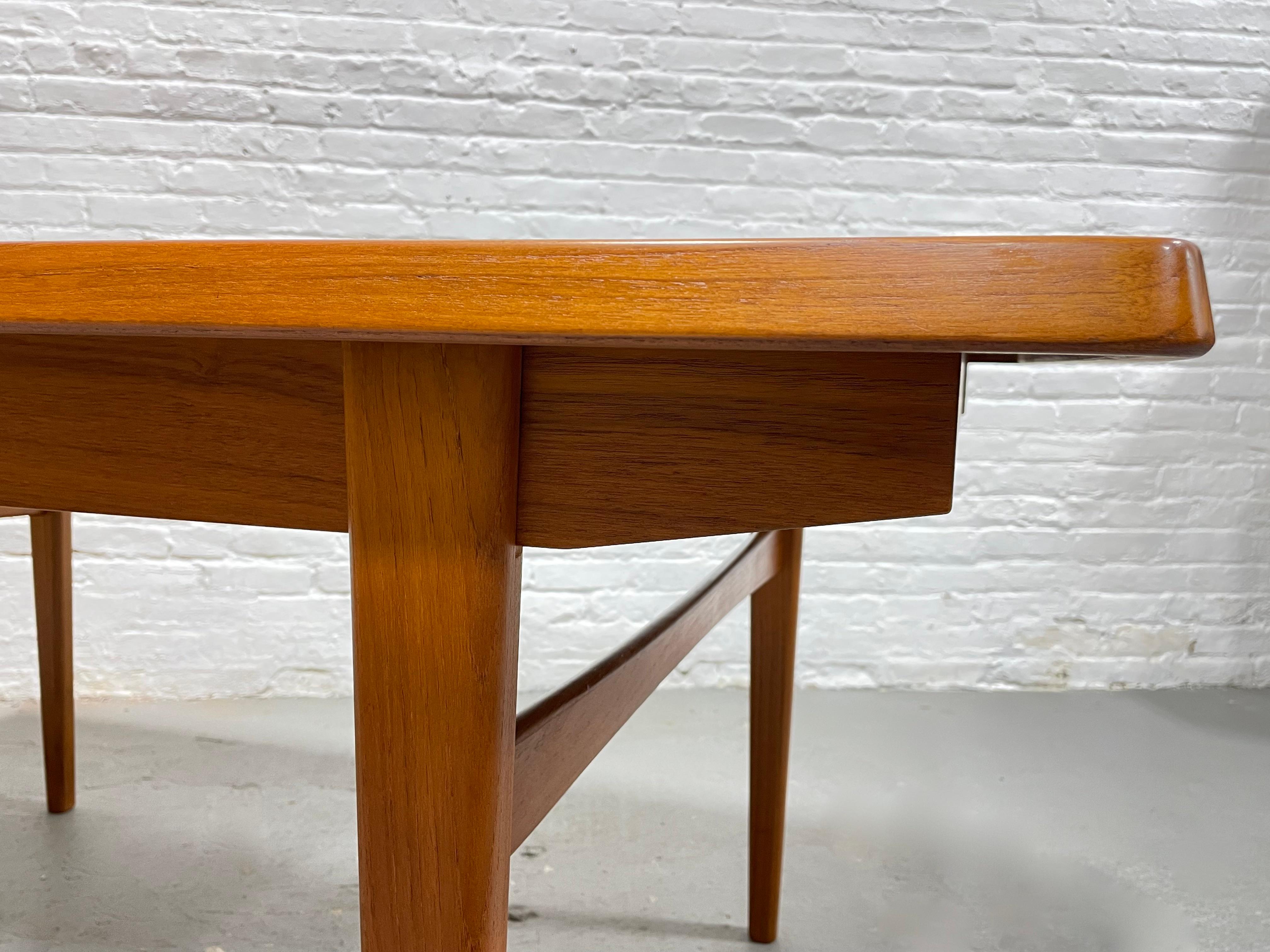 Wood Extra LONG Mid Century MODERN Teak Expandable DINING Table, c. 1960's