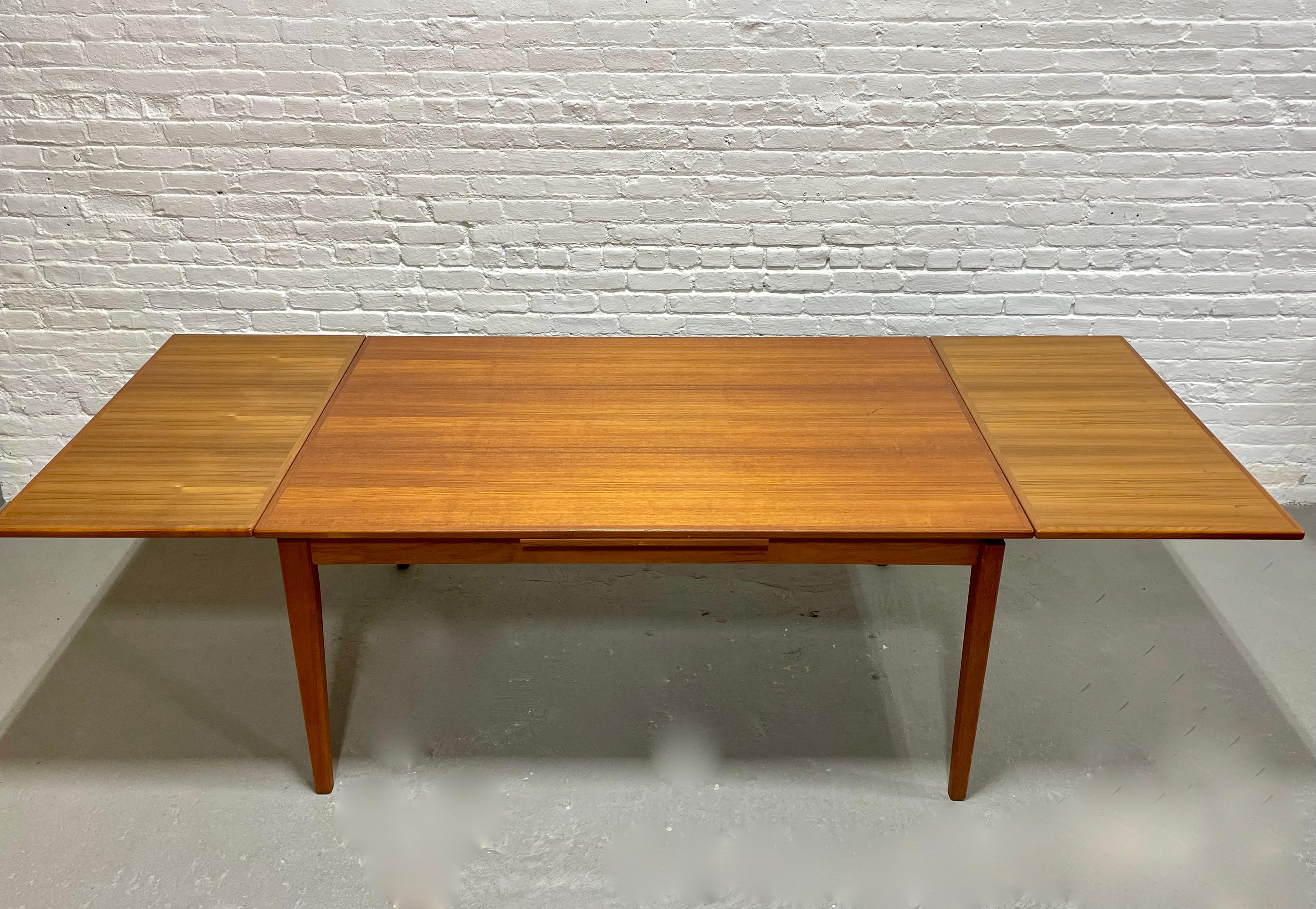 Extra LONG Mid Century MODERN Teak Expandable DINING Table, c. 1960's 5