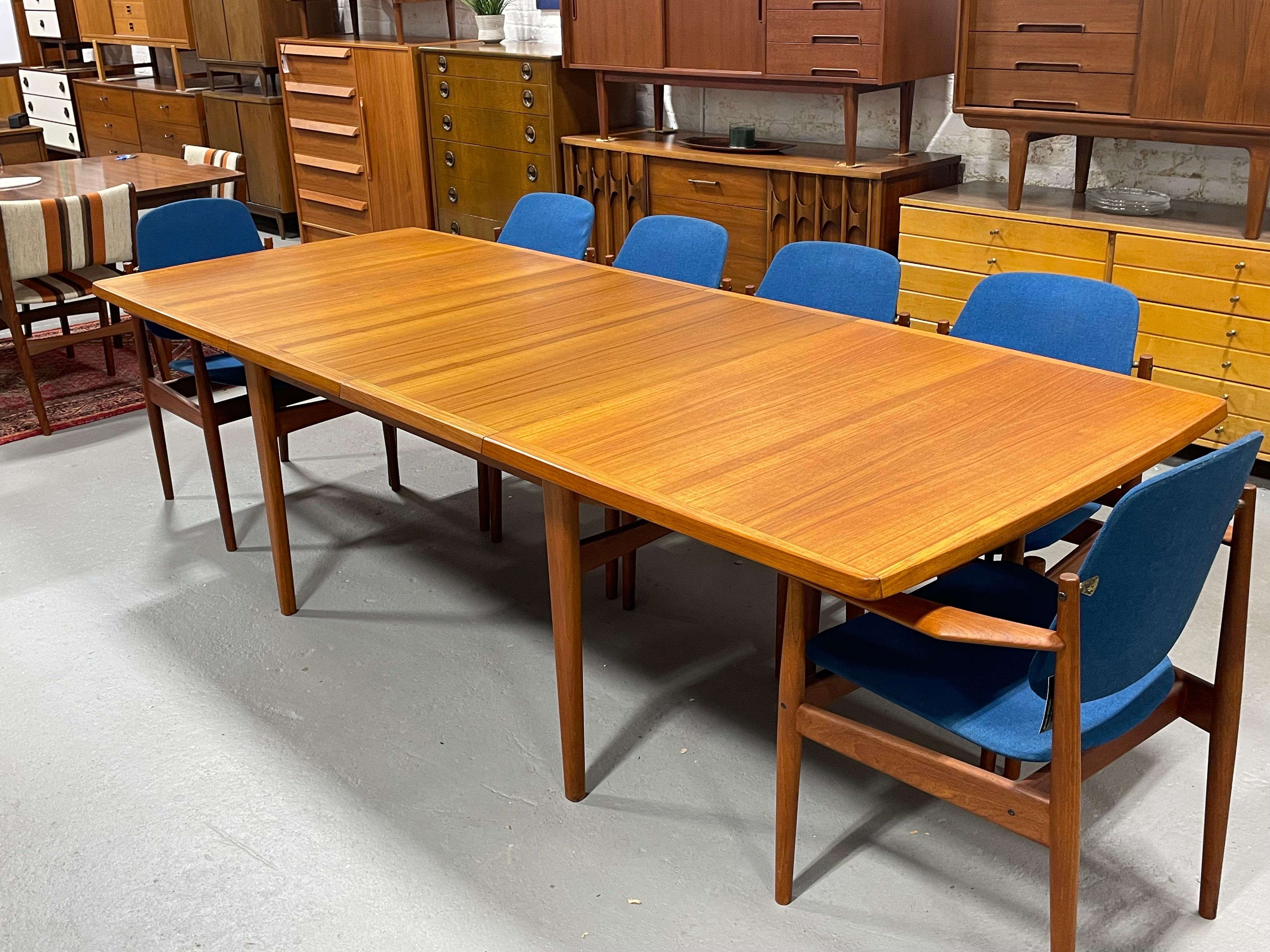 Extra LONG Mid Century MODERN Teak Expandable DINING Table, c. 1960's 11