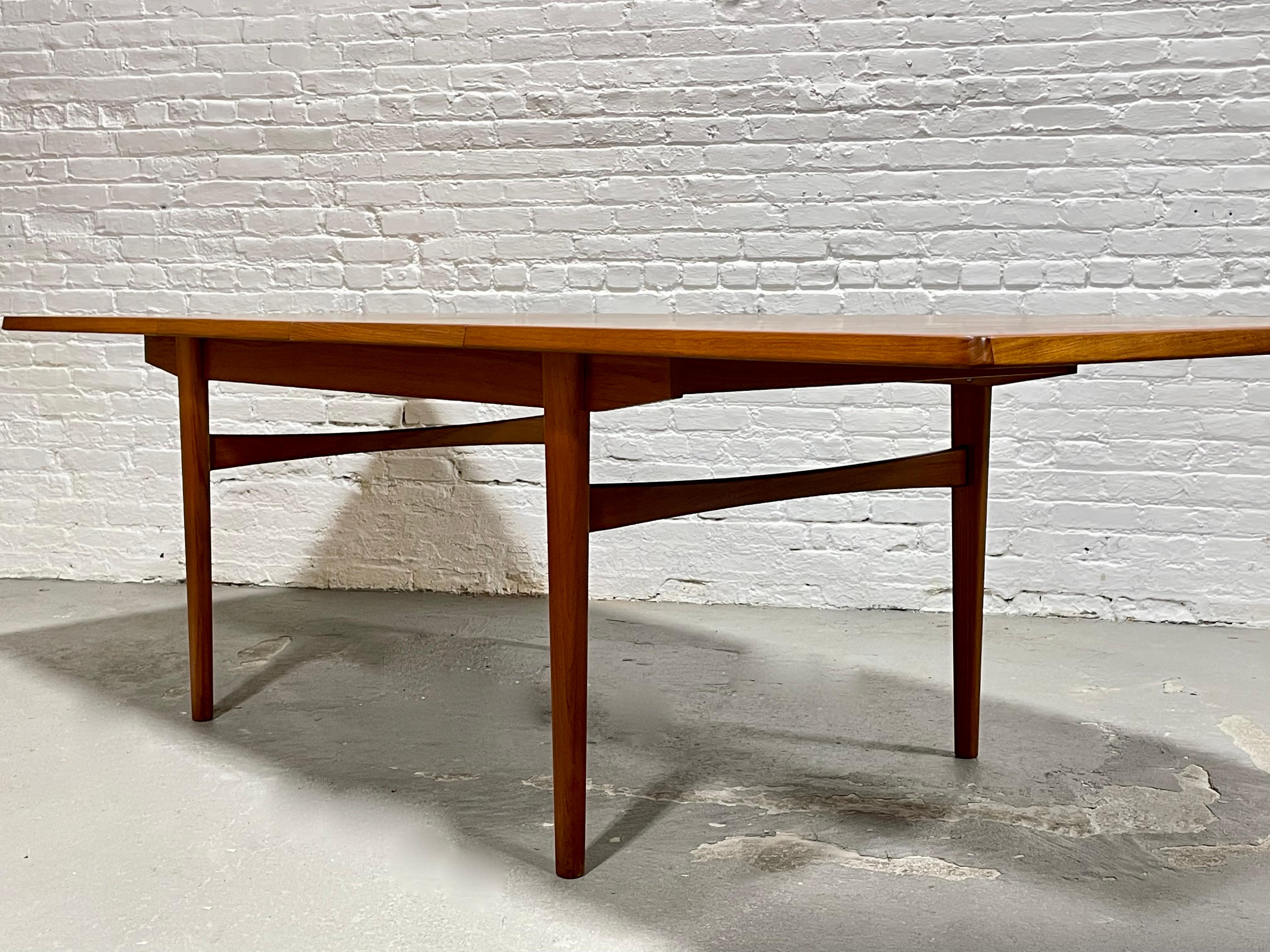 Extra LONG Mid Century MODERN Teak Expandable DINING Table, c. 1960's 9