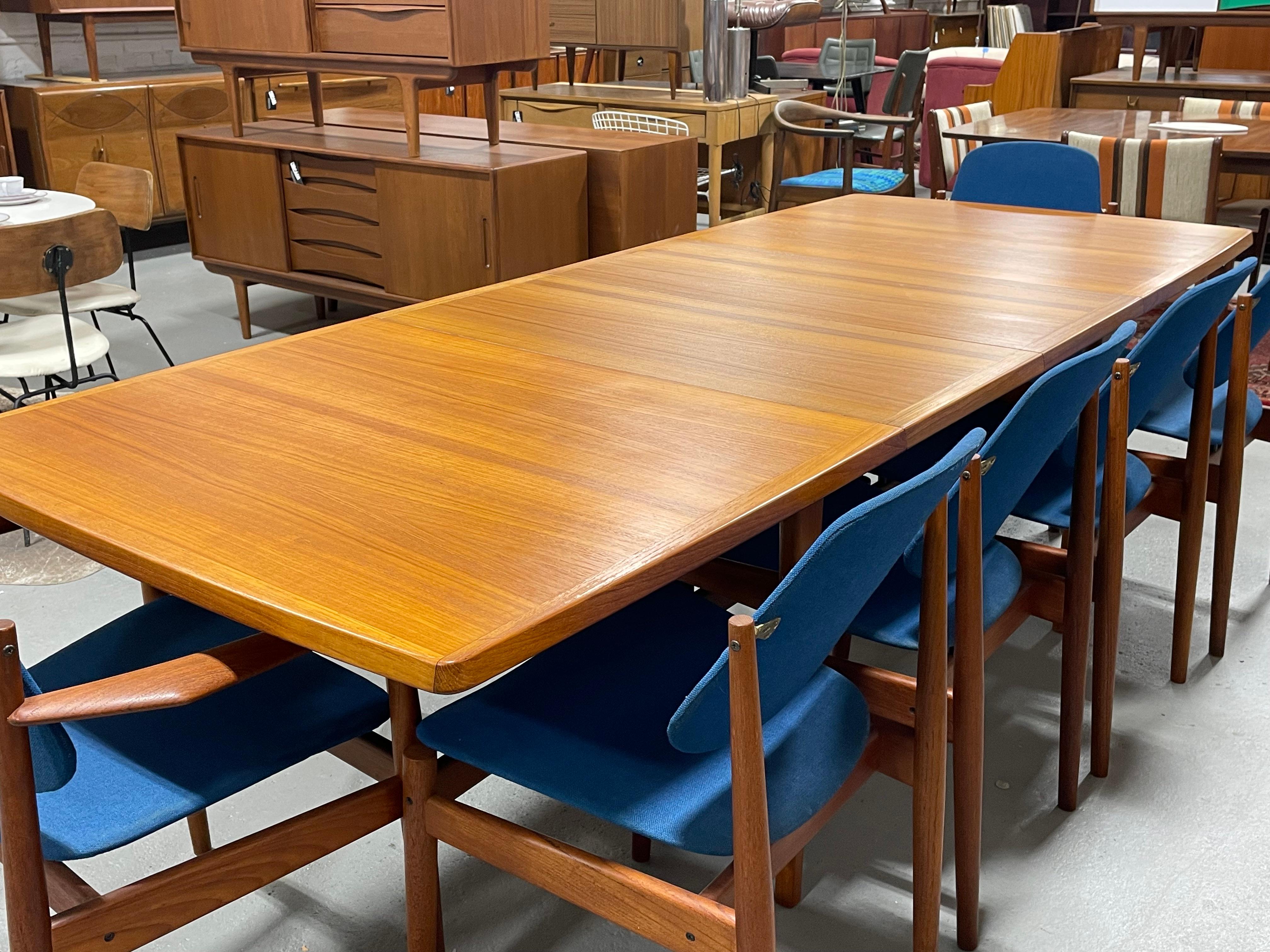Mid-20th Century Extra LONG Mid Century MODERN Teak Expandable DINING Table, c. 1960's