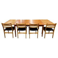 Vintage Extra LONG Mid Century MODERN Teak Expandable DINING Table, c. 1960's