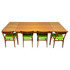 Extra LONG Mid Century MODERN Teak Expandable DINING Table, c. 1960's