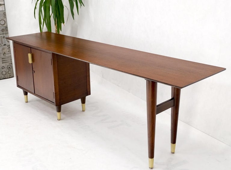 Mid Century Modern Walnut Console Table, Extra Long Modern Desk
