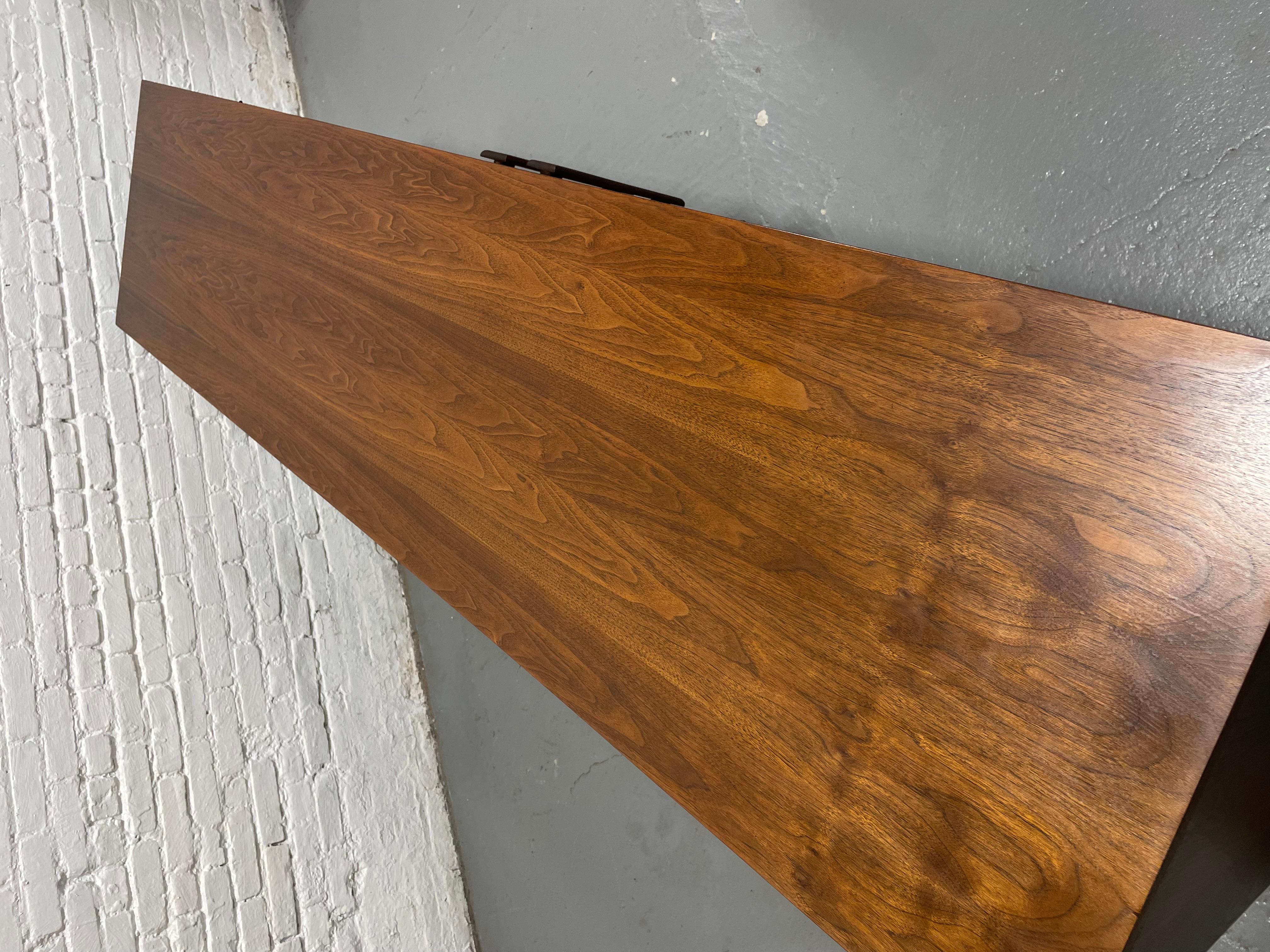 Extra LONG Mid Century MODERN Walnut Stereo Cabinet / CREDENZA / Media Stand, c. 10