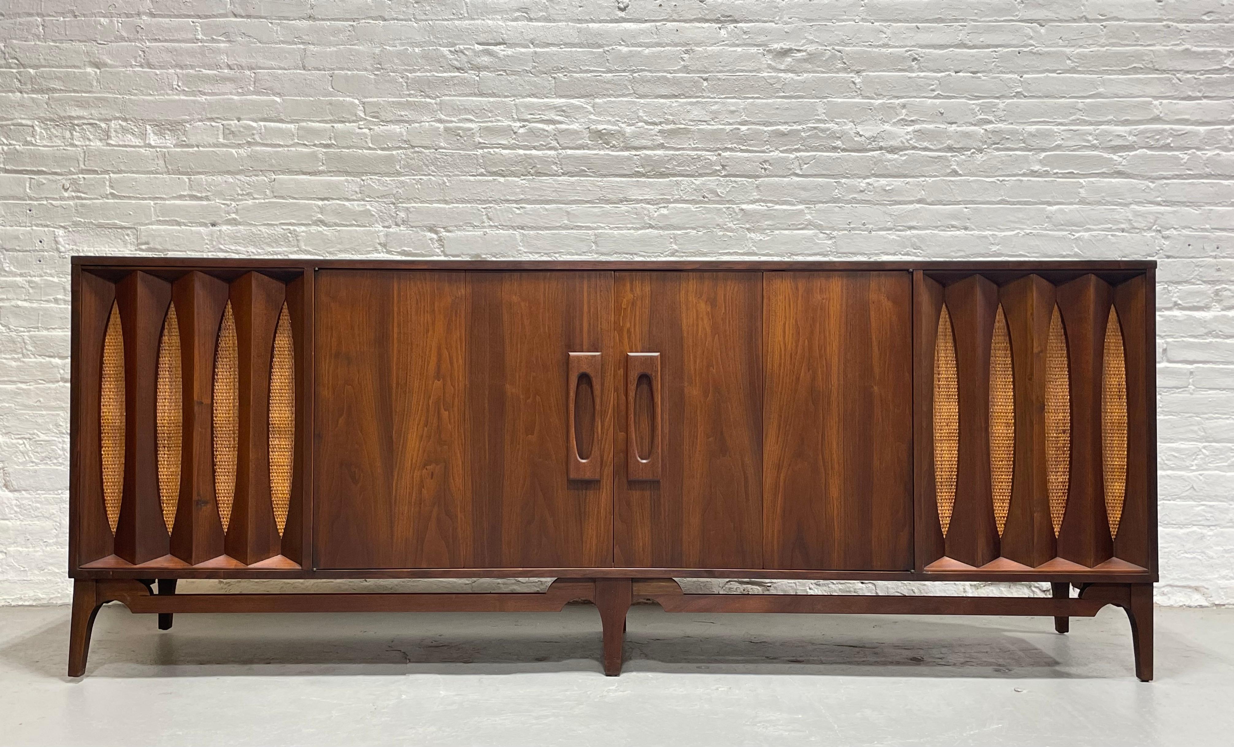 Mid-Century Modern Extra LONG Mid Century MODERN Walnut Stereo Cabinet / CREDENZA / Media Stand, c.