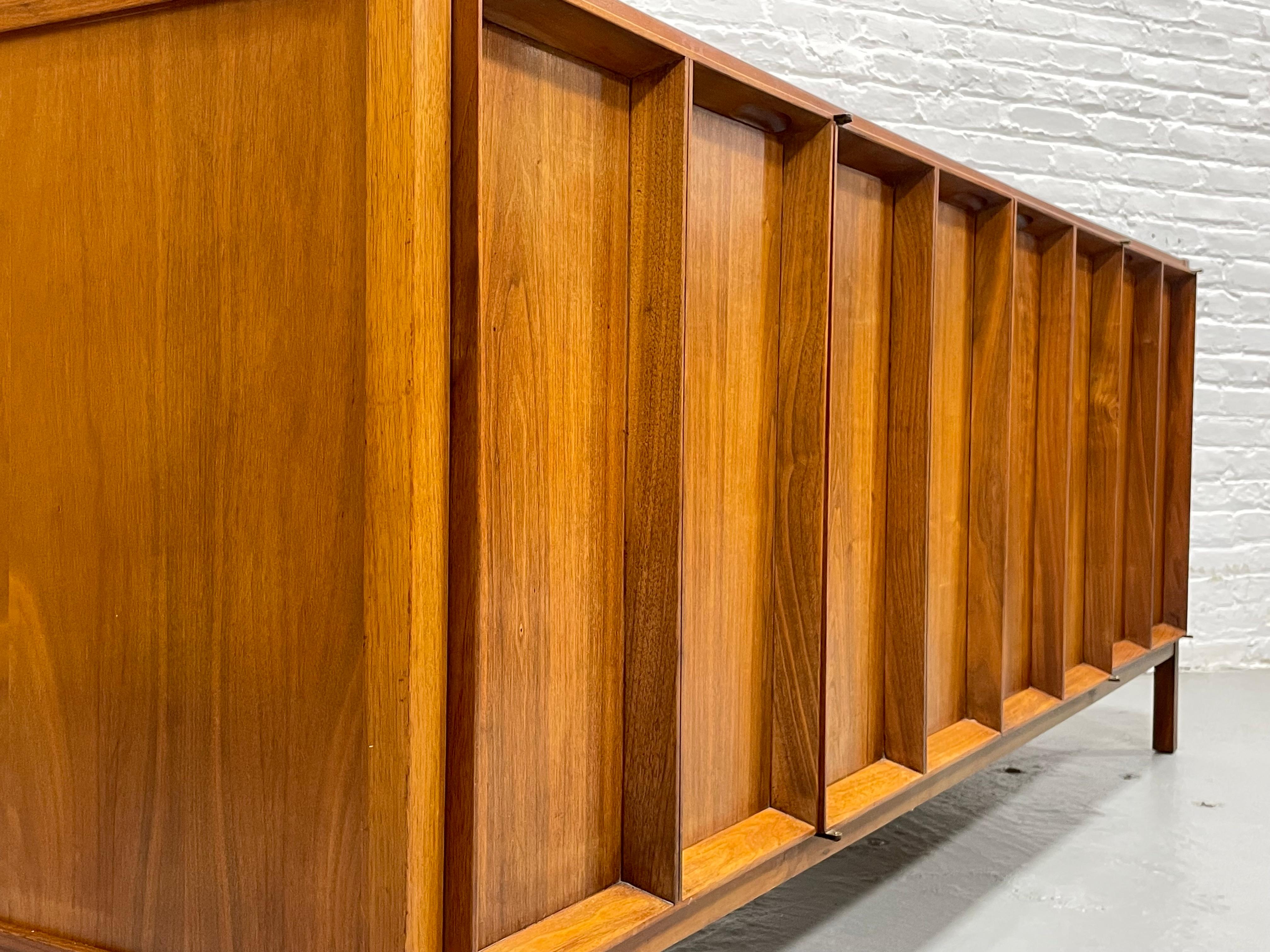 Extra LONG Mid Century MODERN Walnut Stereo Cabinet / CREDENZA / Media Stand 9