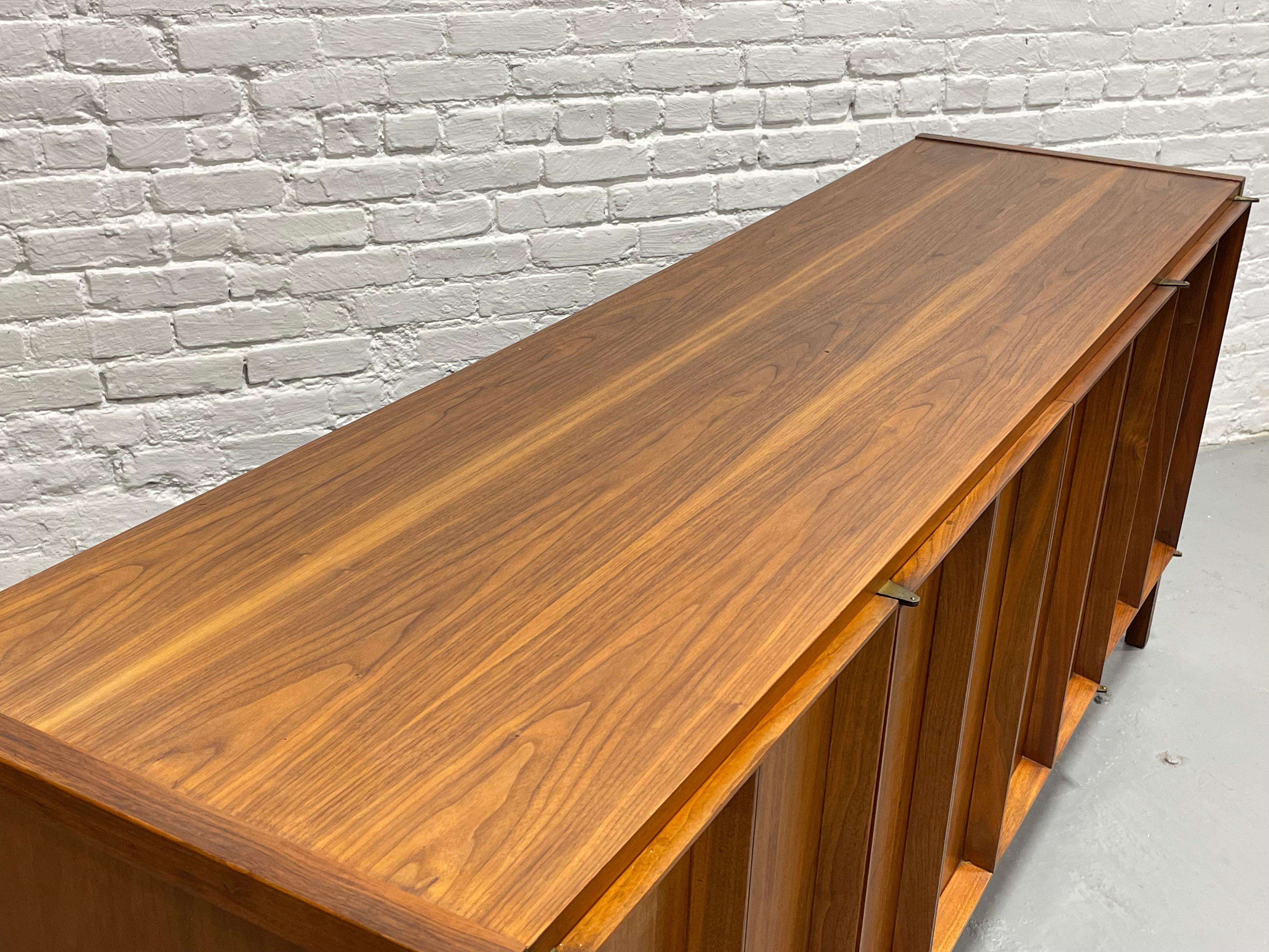 Extra LONG Mid Century MODERN Walnut Stereo Cabinet / CREDENZA / Media Stand 1