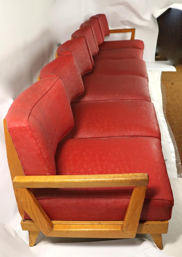 Mid-Century Modern Très long milieu de siècle  Canapé modulaire à 6 places en vente