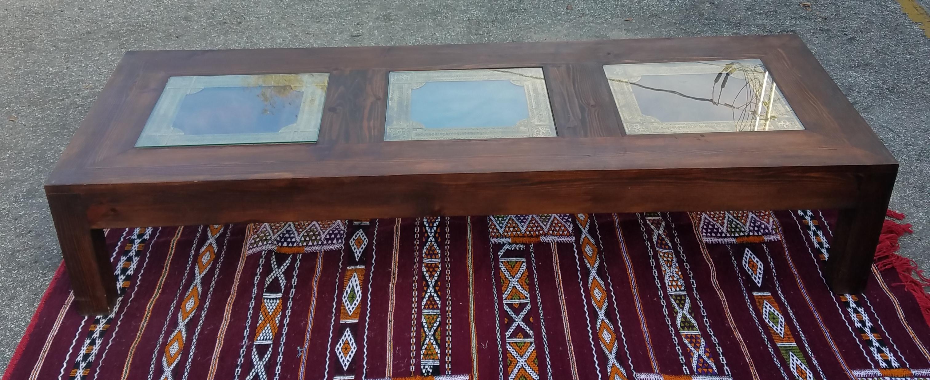 Extra Long Moroccan Rectangular Wooden Coffee Table For Sale 1