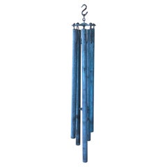 Extra Long Patinated Bronze Wind Chimes in the Style of Walter Lamb