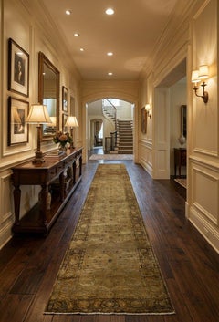 Extra Long Persian Runner in Antique Beige 3x18 ft