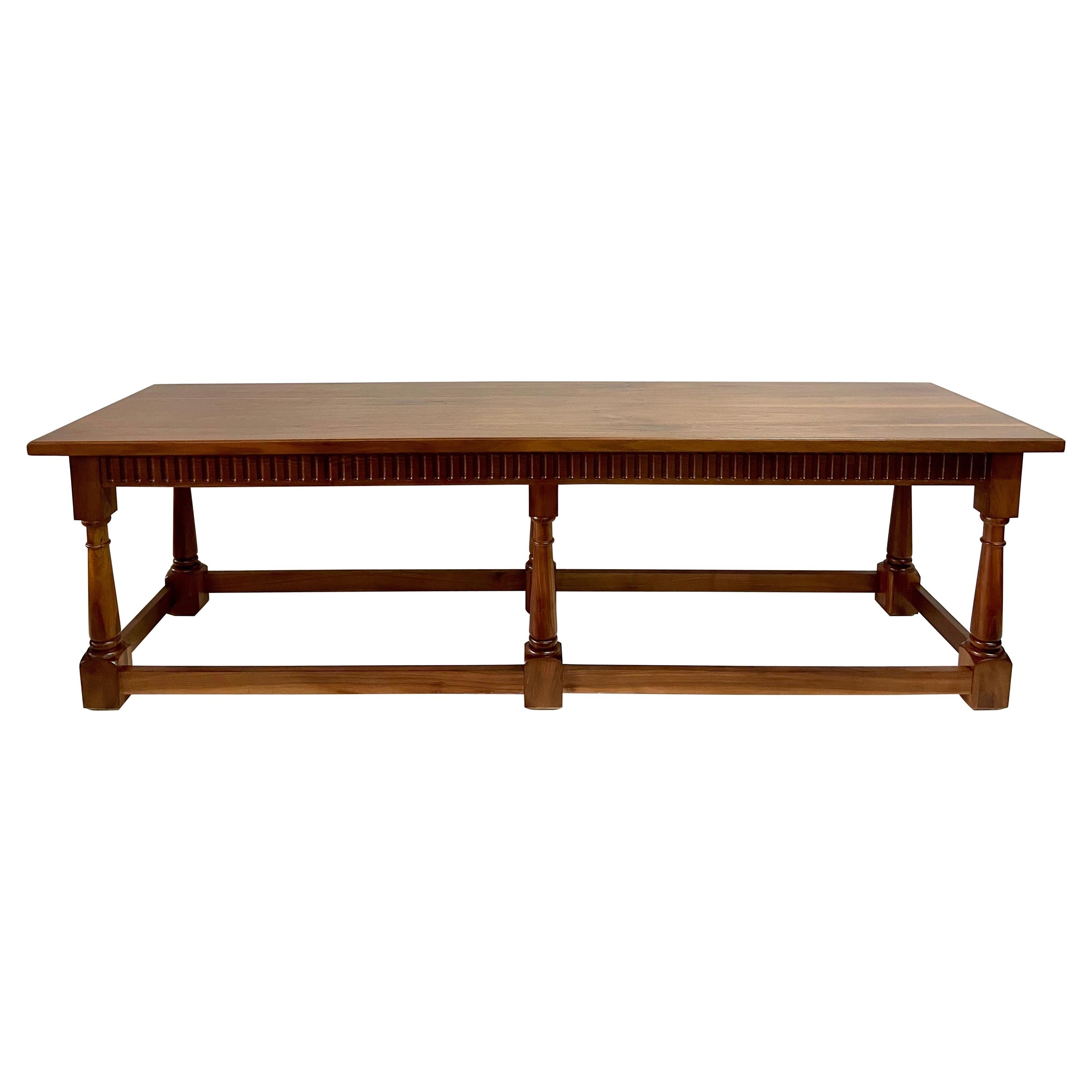 Extra Long Refectory Style Continental Walnut Table