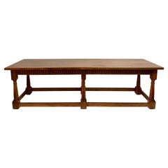 Vintage Extra Long Refectory Style Continental Walnut Table