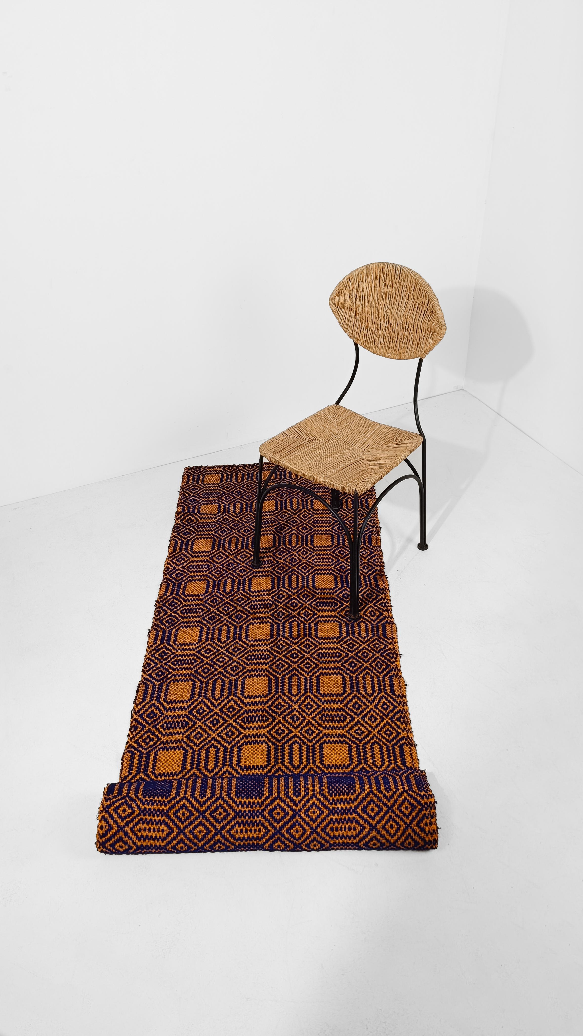 Tapis de course extra long, textile tribal tissé à la main en violet et orange en vente 5