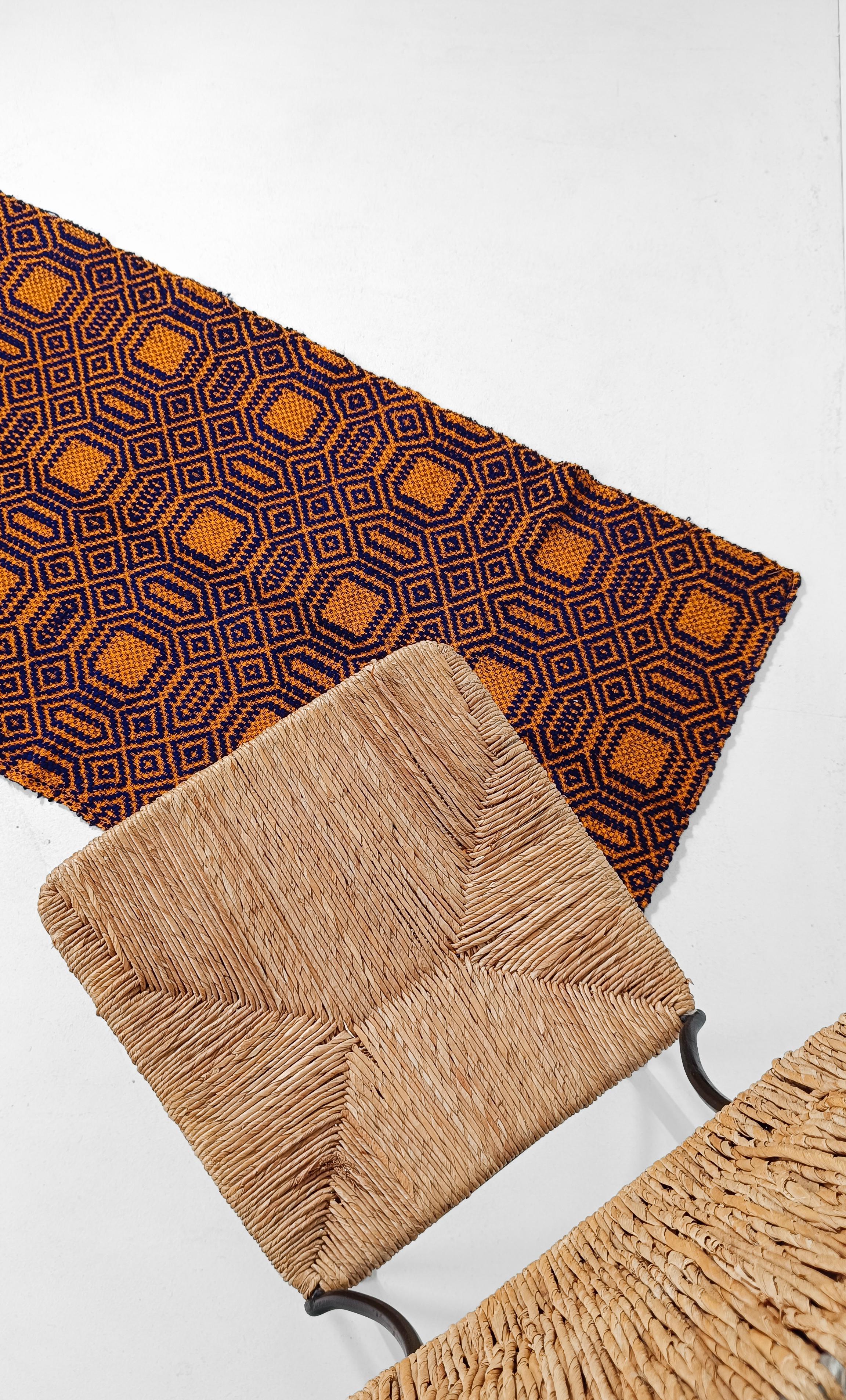Tapis de course extra long, textile tribal tissé à la main en violet et orange en vente 6